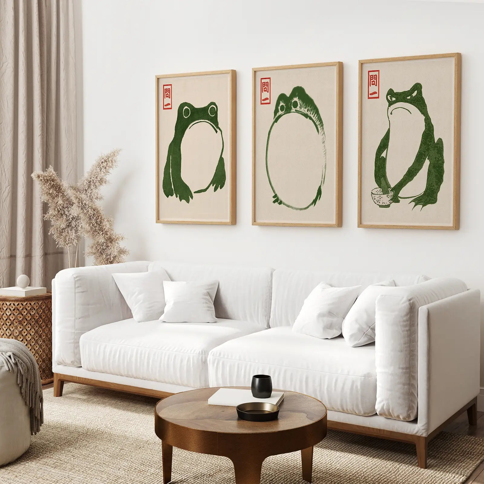Japanisches Matsumoto Hoji Frosch Wandkunstdruck-Set