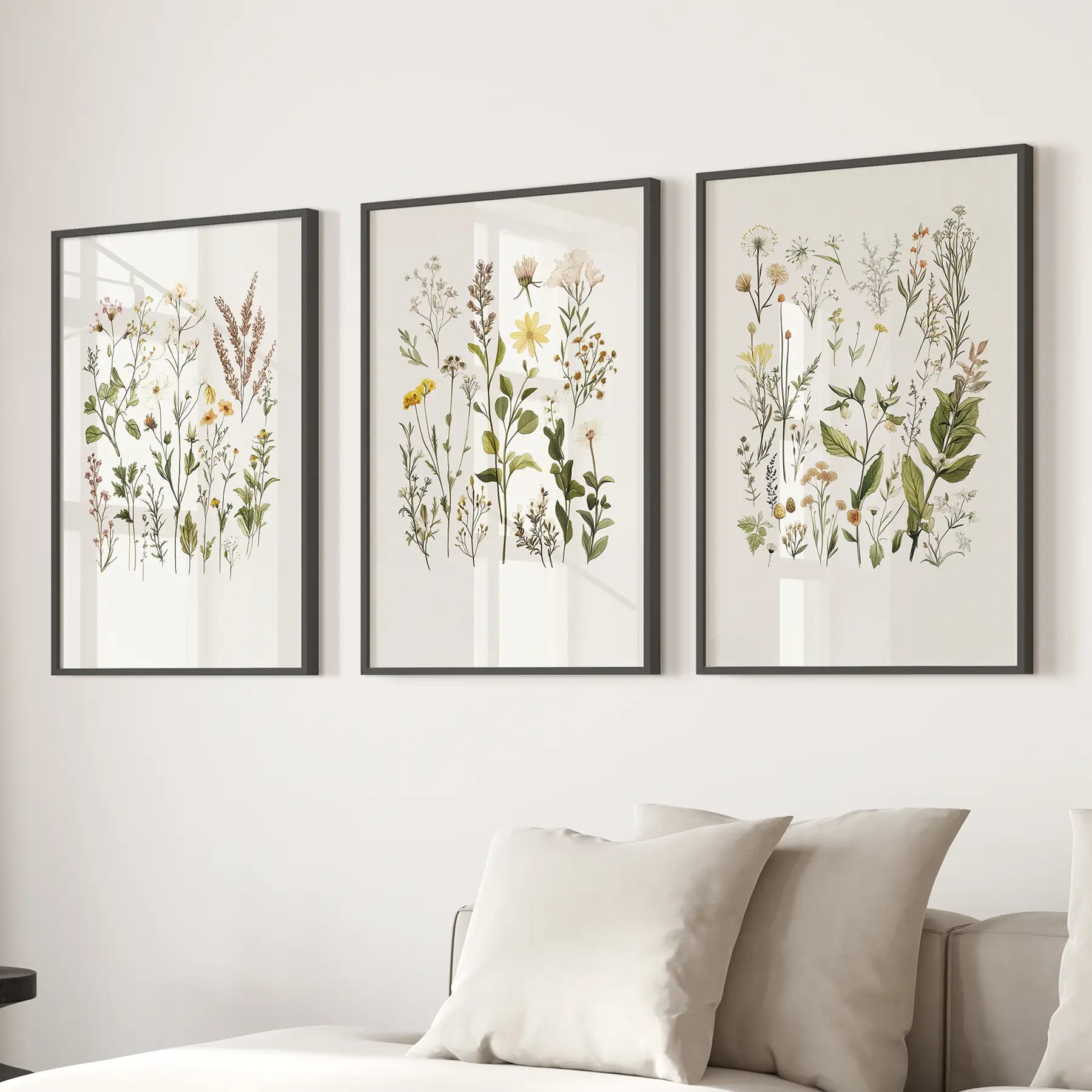 Minimalistische Wildpflanzen. Botanische Poster Kunst Deko