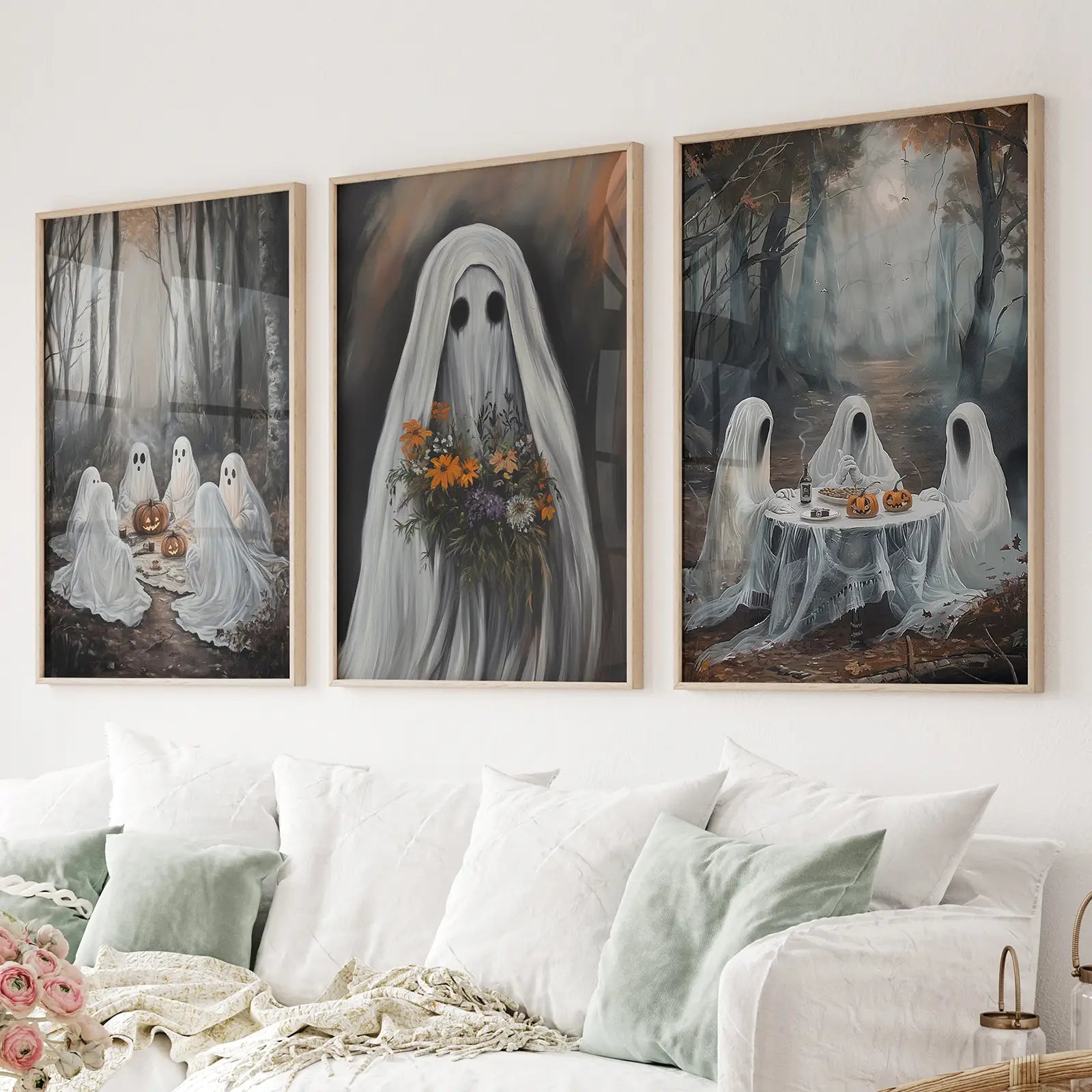 Moody Halloween Geister Trendiges Wandkunstposter