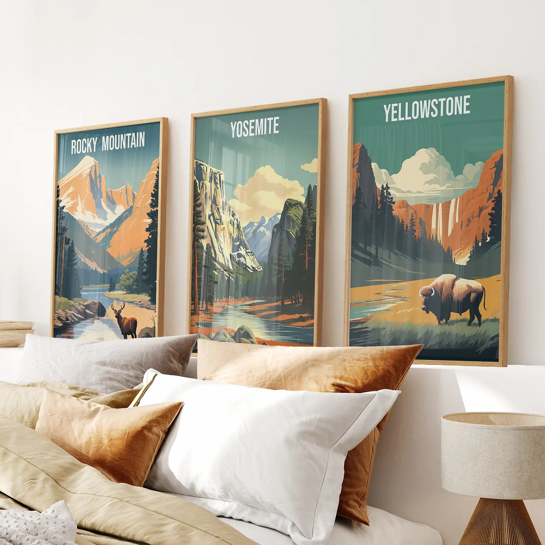 Rocky Mountain, Yosemite, Yellowstone. Nationalpark Wandkunst