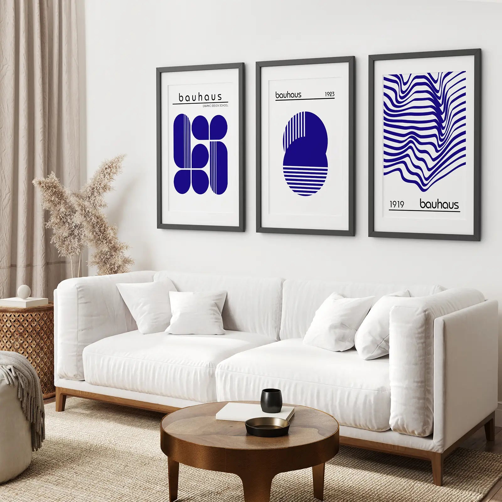 Minimalistisches Bauhaus Wandbilder 3er Set