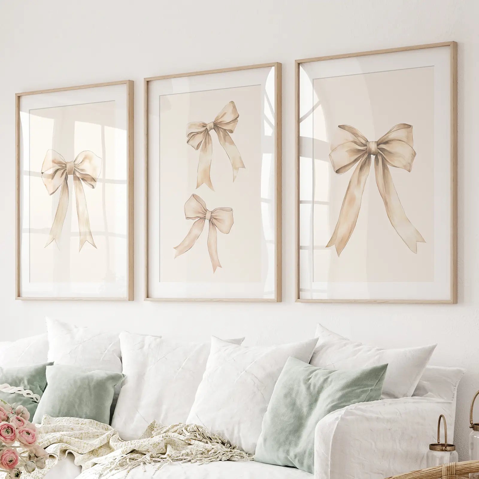 Trendige ästhetische Schleifen Kinderzimmer Wandkunst Set Poster