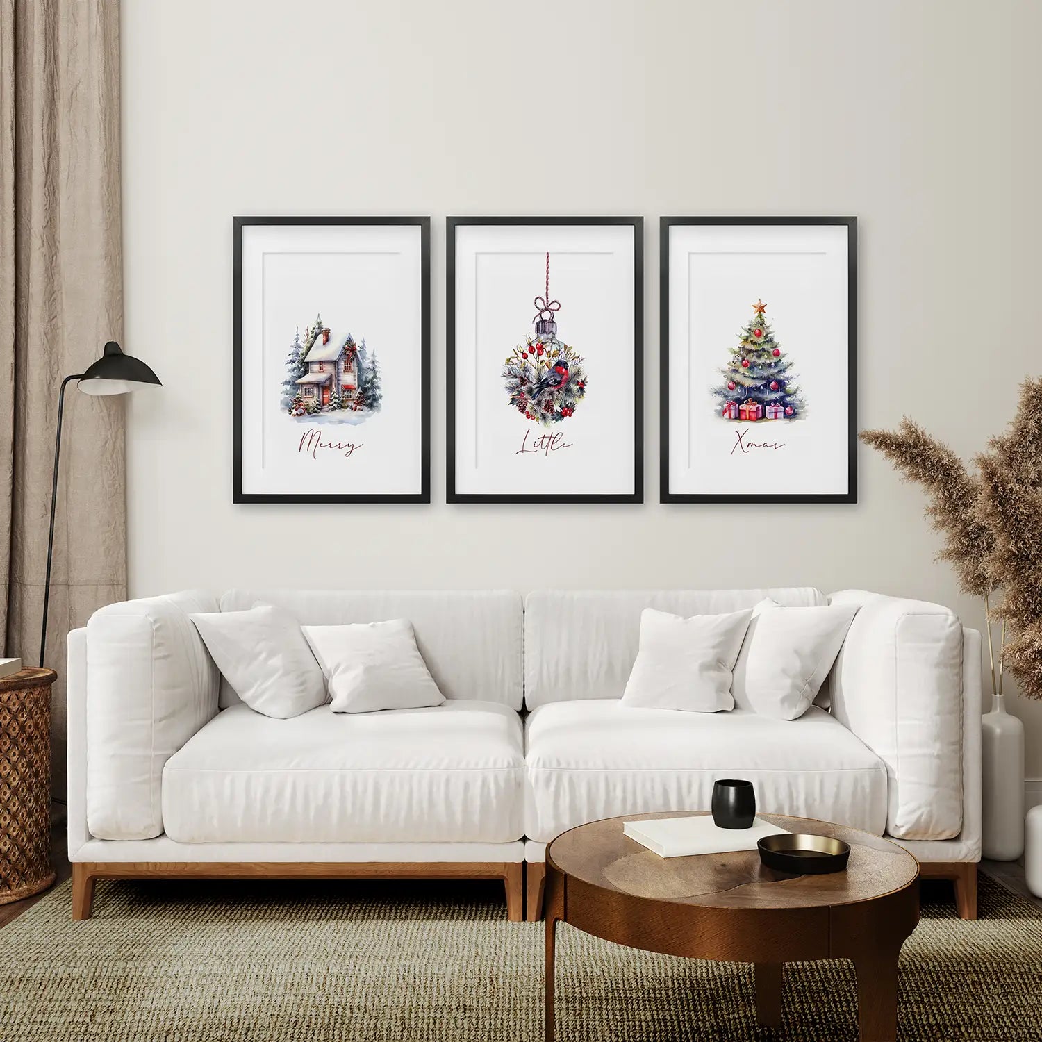 Gemälde verschneiter Weihnachtsbaum-Kinderzimmer-Wandkunst