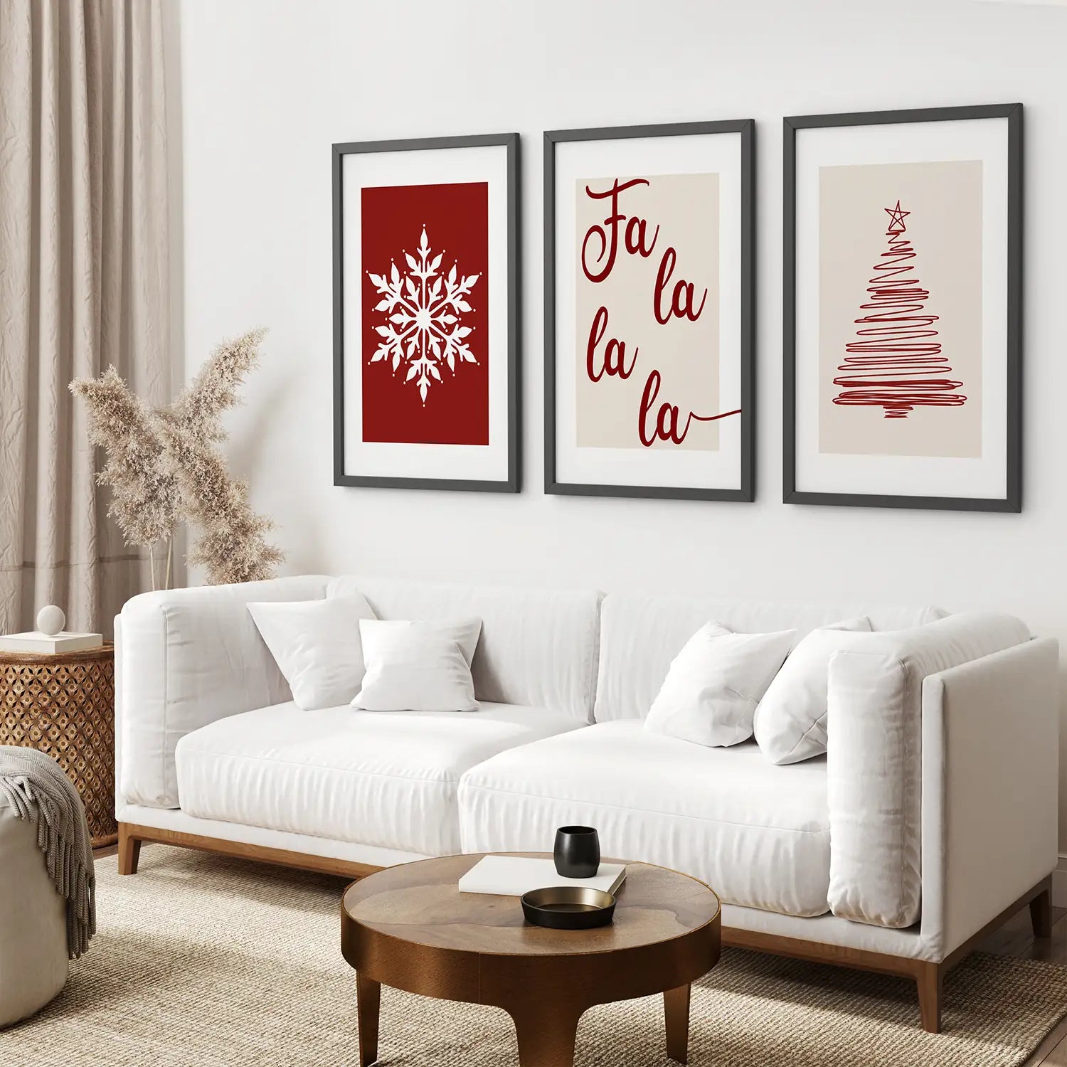 Wandbilder Weihnachtsdeko 3er Set