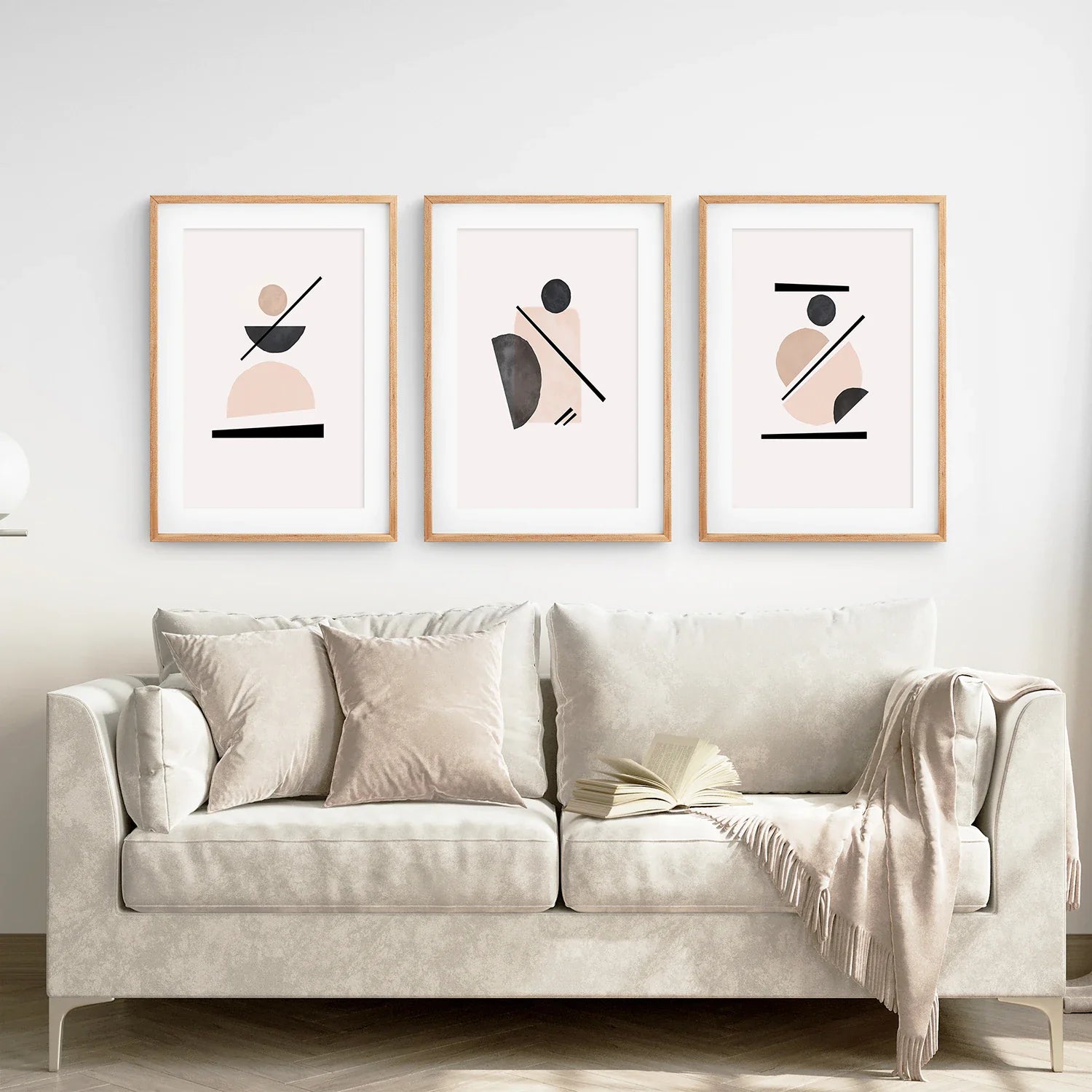 Mid-Century Modern Art-Set: 3 geometrische abstrakte Drucke