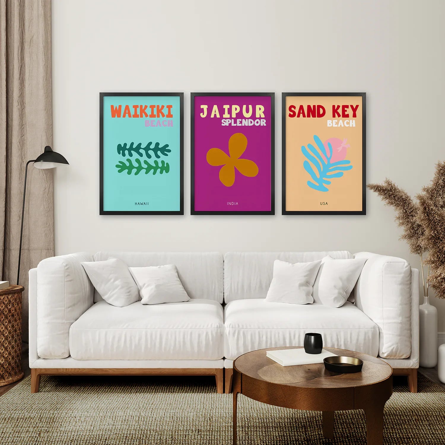 3 trendige Poster im Y2K-Stil. Thema: Sommerreise