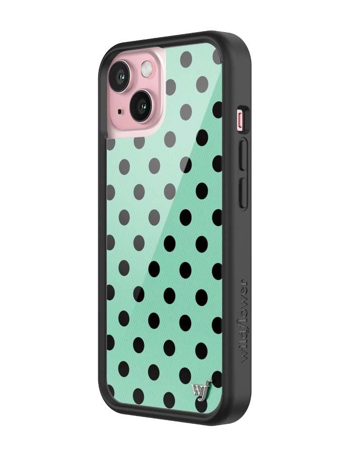 Polka Dot | Turquoise and Black iPhone Case