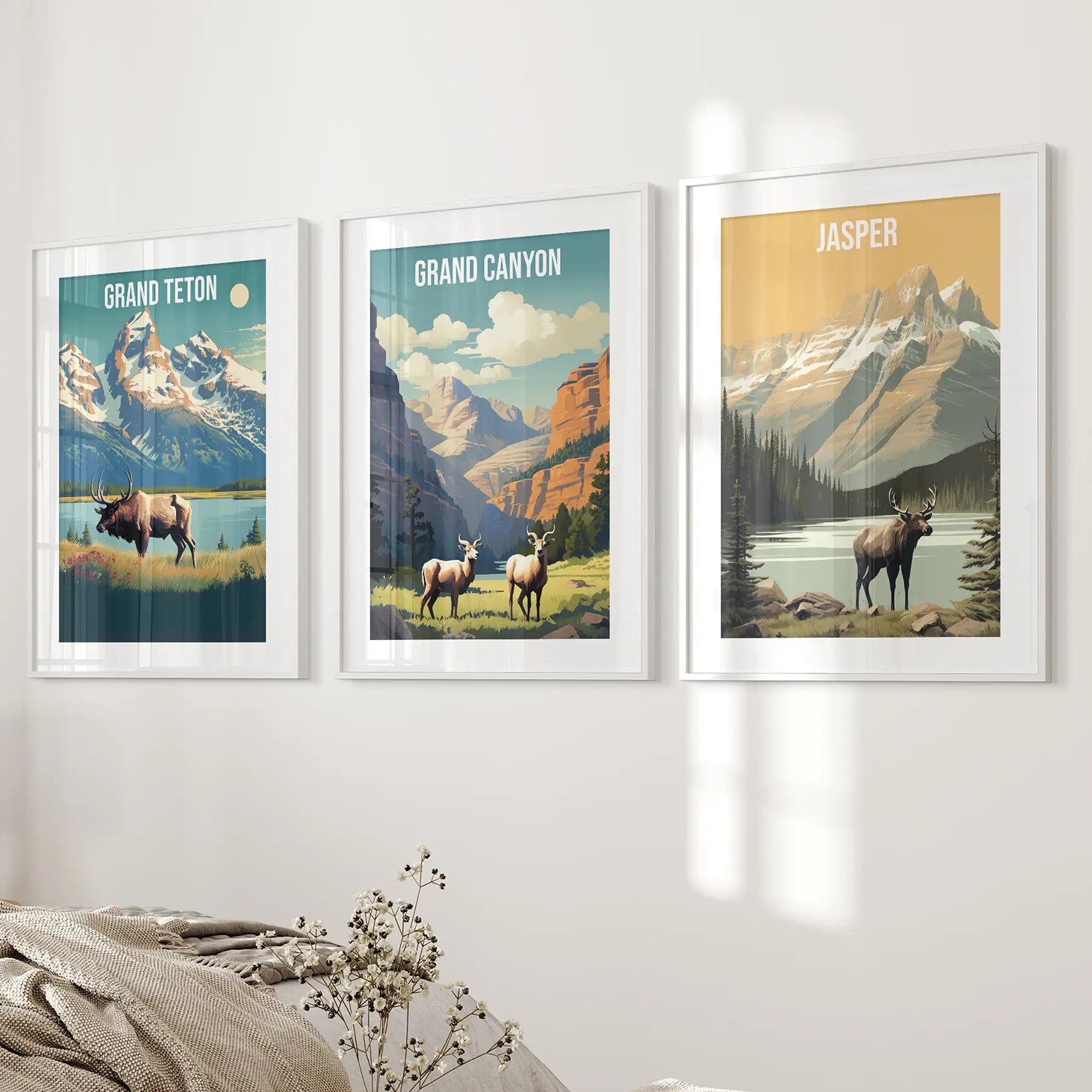 Grand Canyon, Jasper, Grand Teton. Nationalpark-Wandbilder