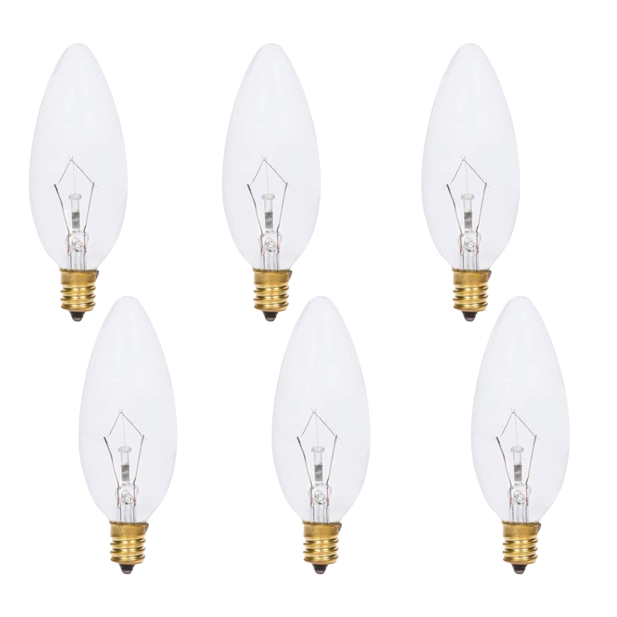 Foundation™ 40-Watt Incandescent Dimmable Light Bulb - 2700K Soft White, E12 Candelabra Base, Torpedo - 6-Pack