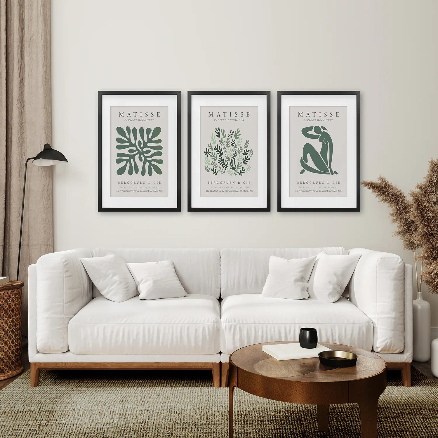 Matisse 3er-Set Wandbilder Salbeigrün