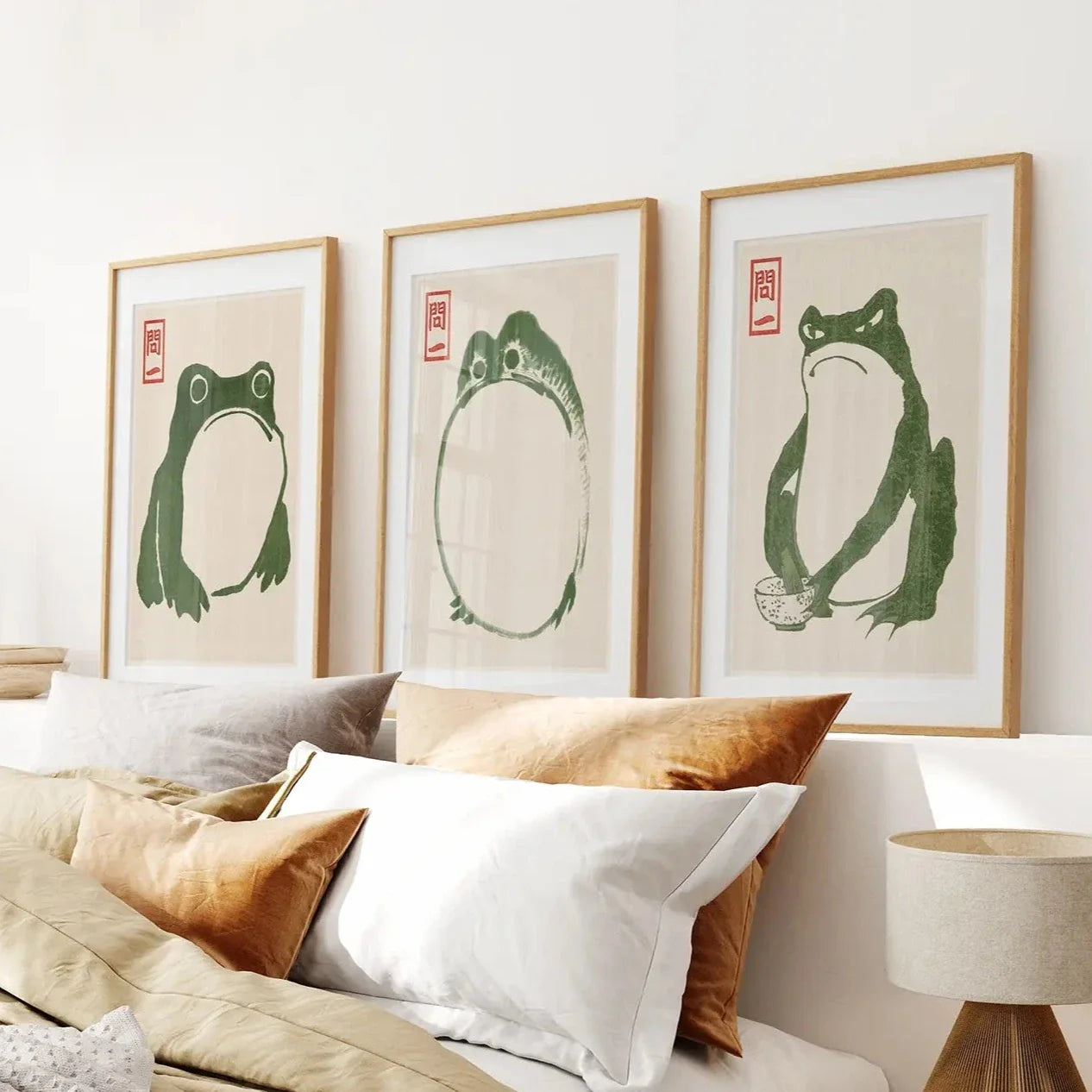 Japanisches Matsumoto Hoji Frosch Wandkunstdruck-Set