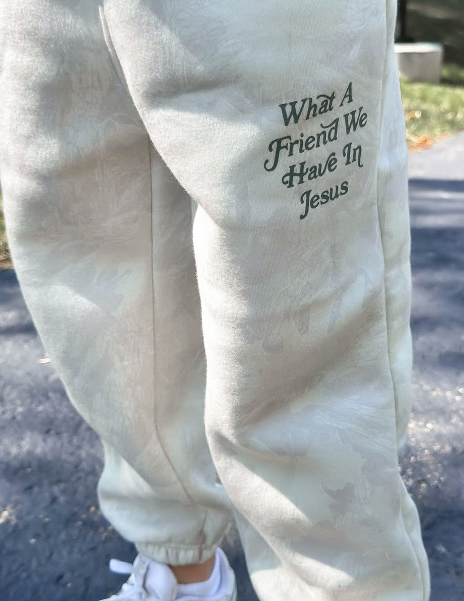 Was für ein Freund in Jesus Camouflage-Jogginghose für Kinder