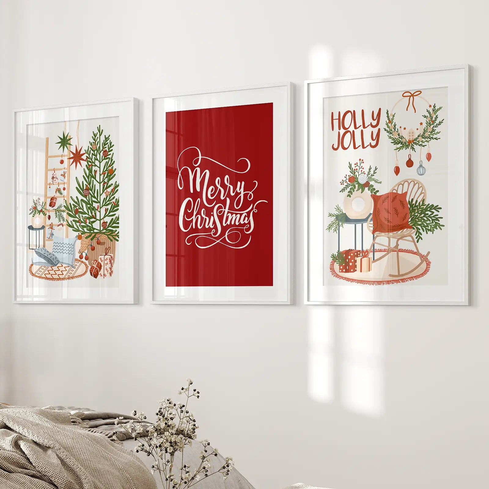 Winterlandschaft Druck Weihnachten Wanddeko Poster Kunst