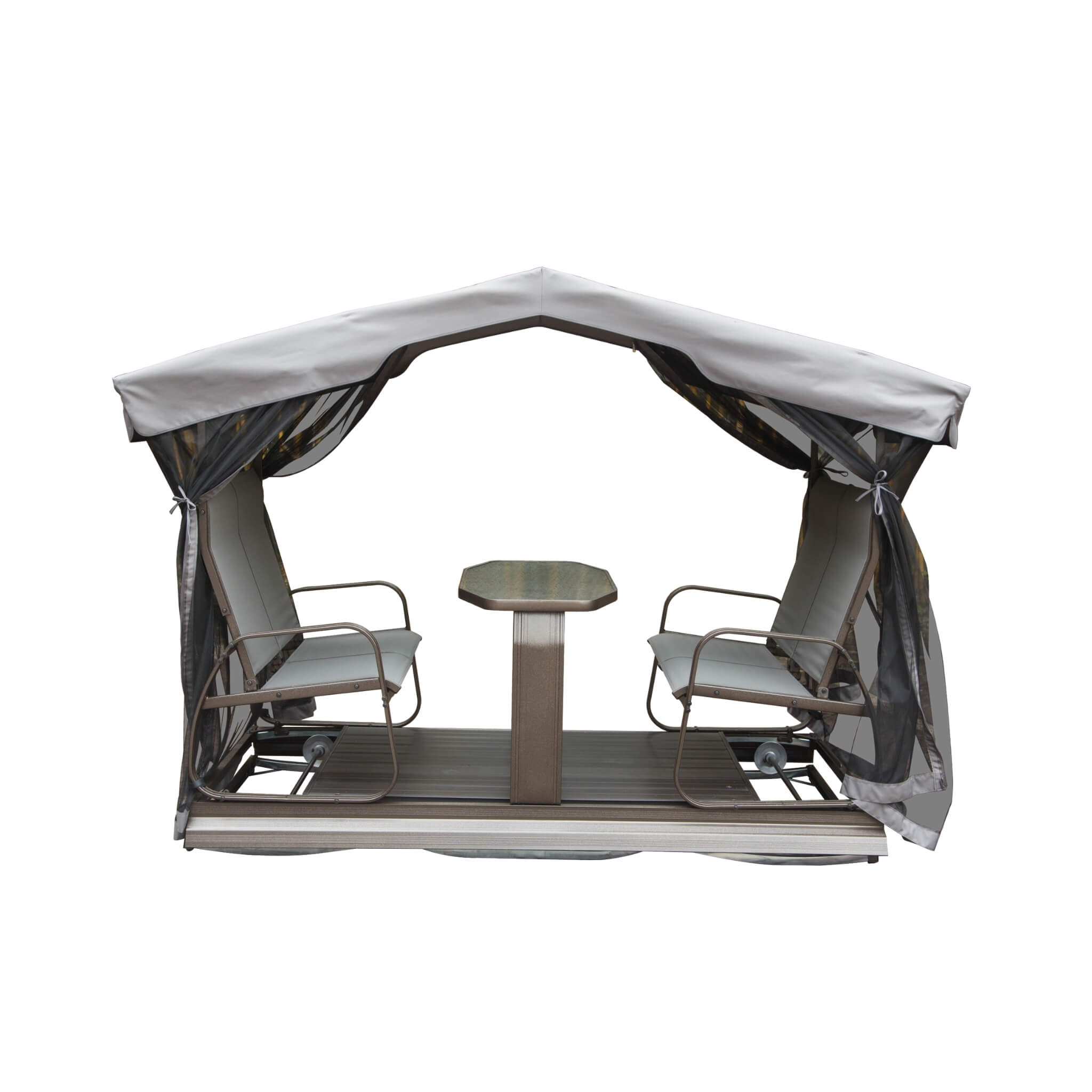 Alora 4-Seat Outdoor Aluminum Patio Swing Glider Bench With Canopy (SAK41726)