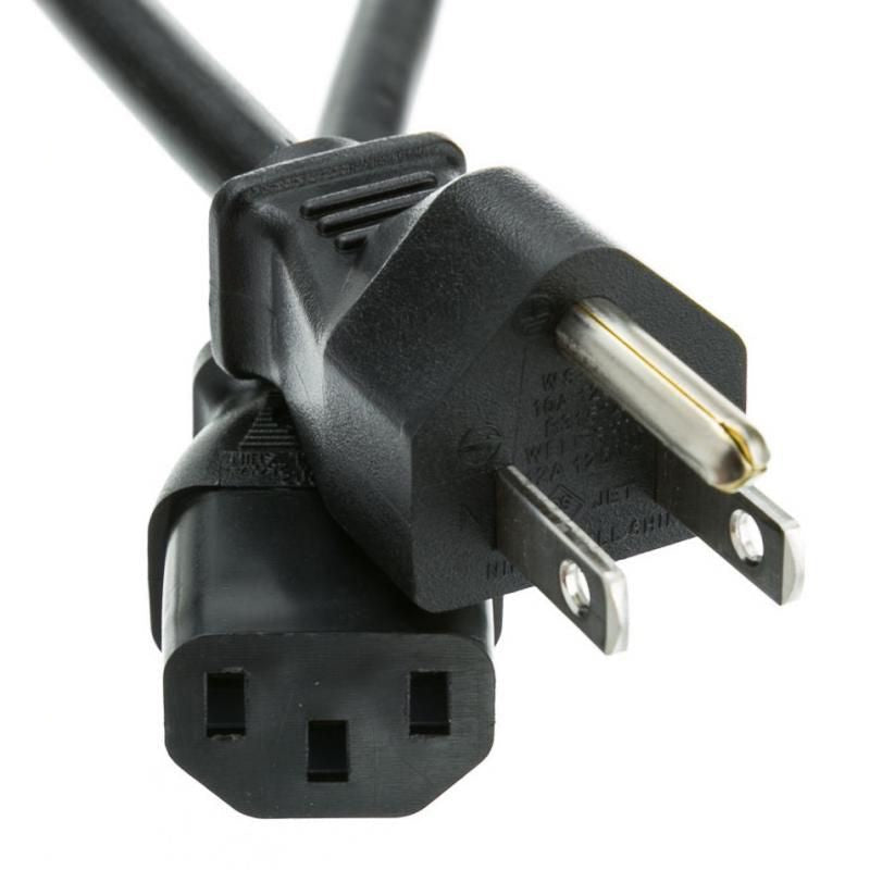 Anderic Universal 10 Foot AC AWG Power Cable | 3 Prong | 3 Prong Female - 10FT3PPC