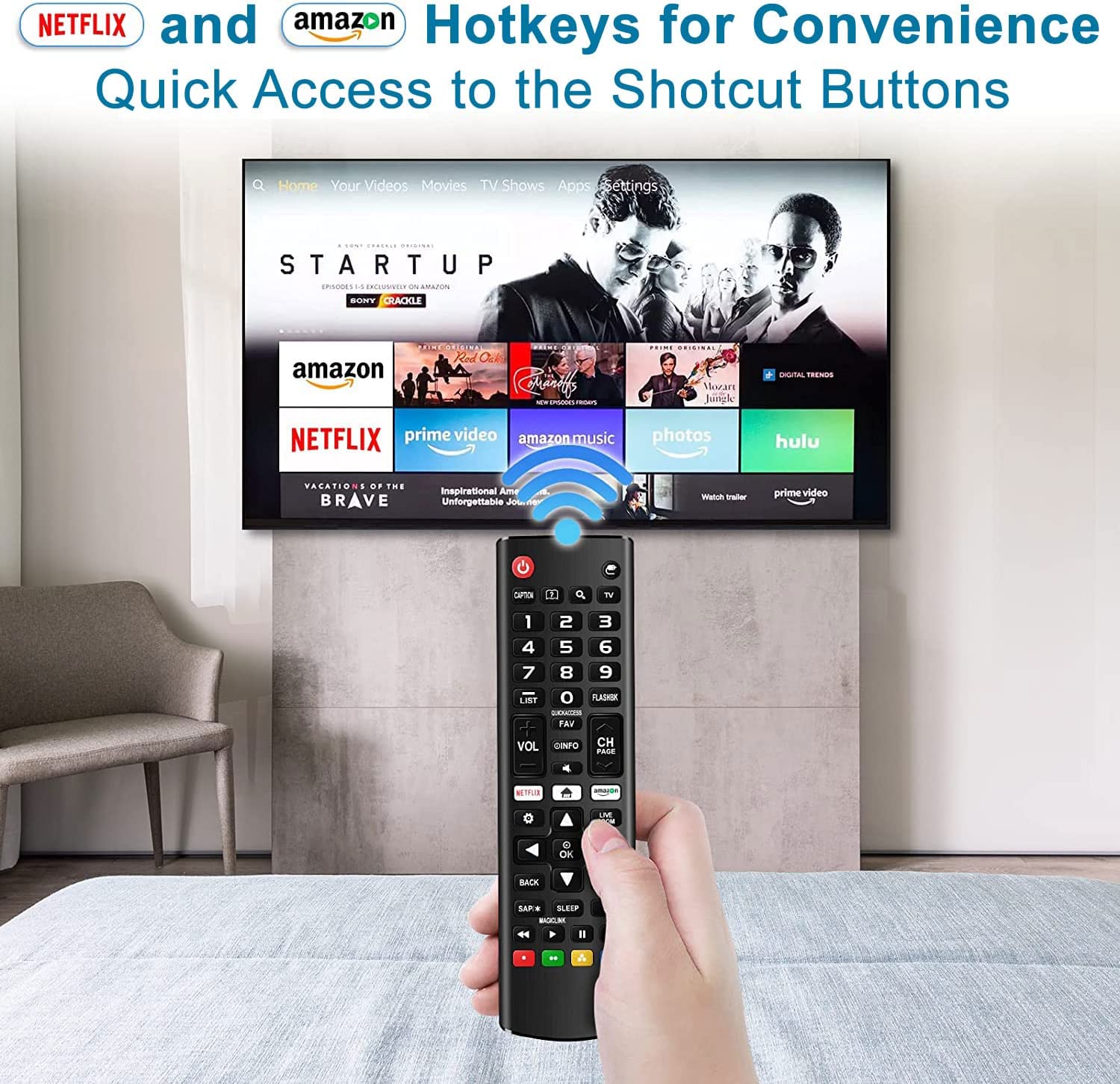 Anderic AKB75095307 Replacement TV Remote Control for LG