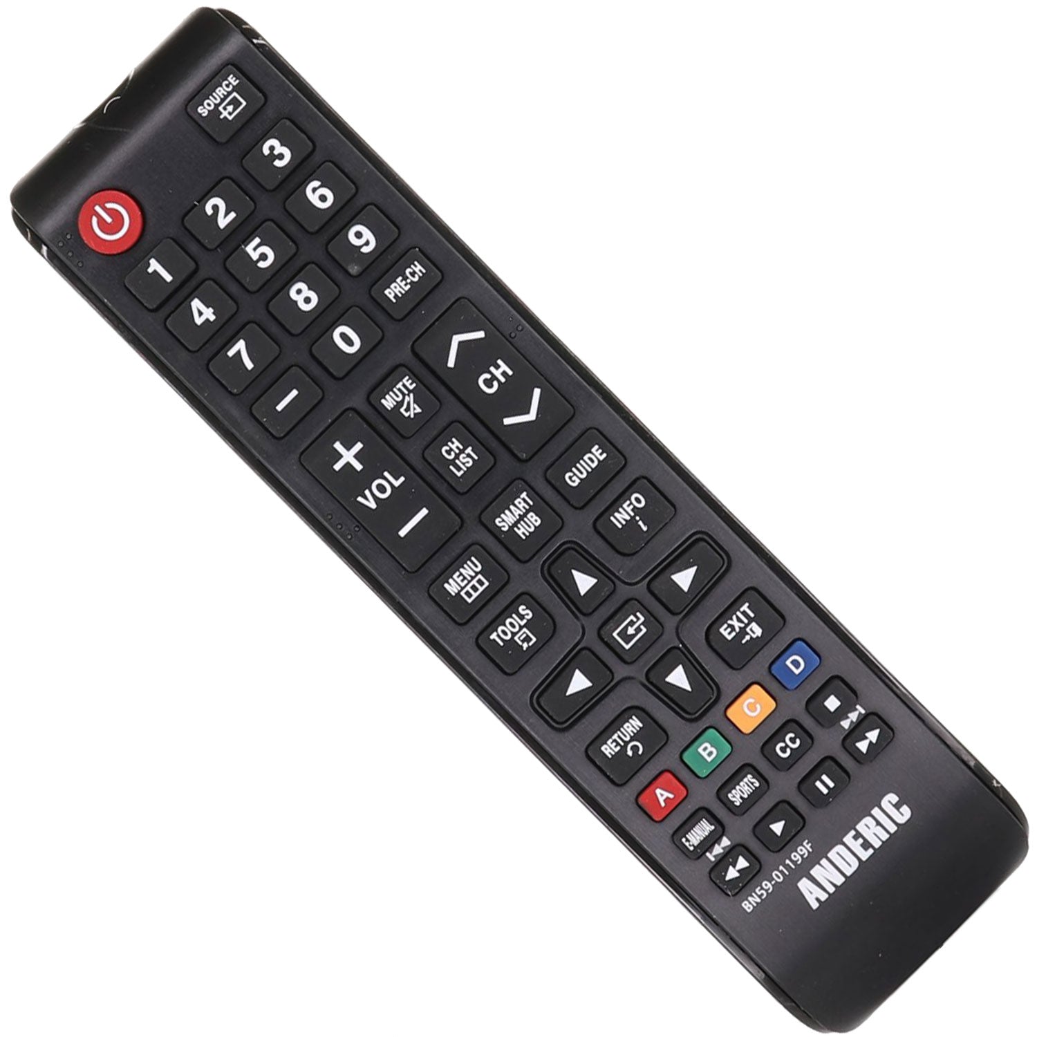 Anderic BN5901199F Replacement TV Remote Control for Samsung BN59-01199F and Similar Models