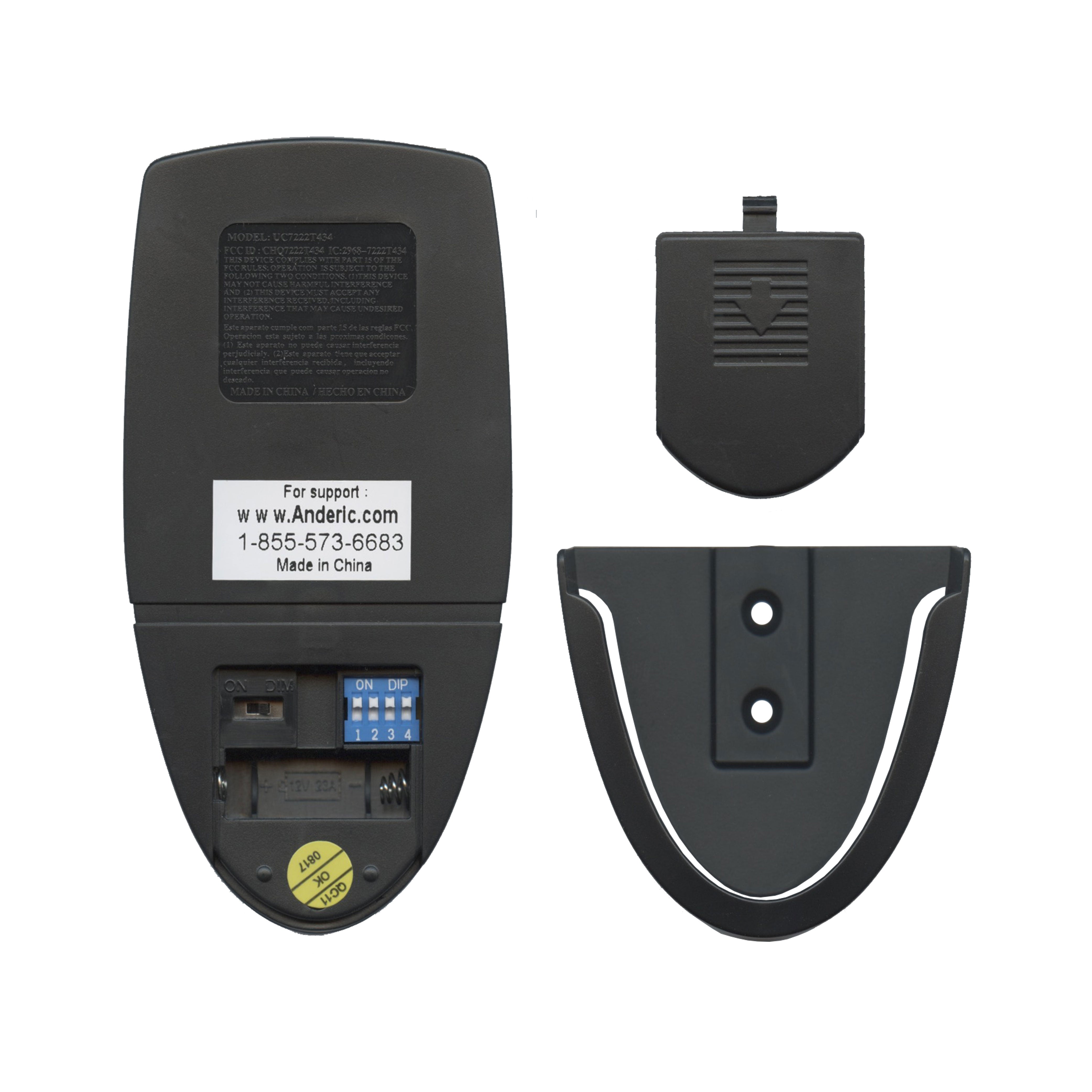 Anderic MR77A.2-RR7222T434-KIT Replacement Altura Ceiling Fan Remote Control Kit for Home Decorators Collection