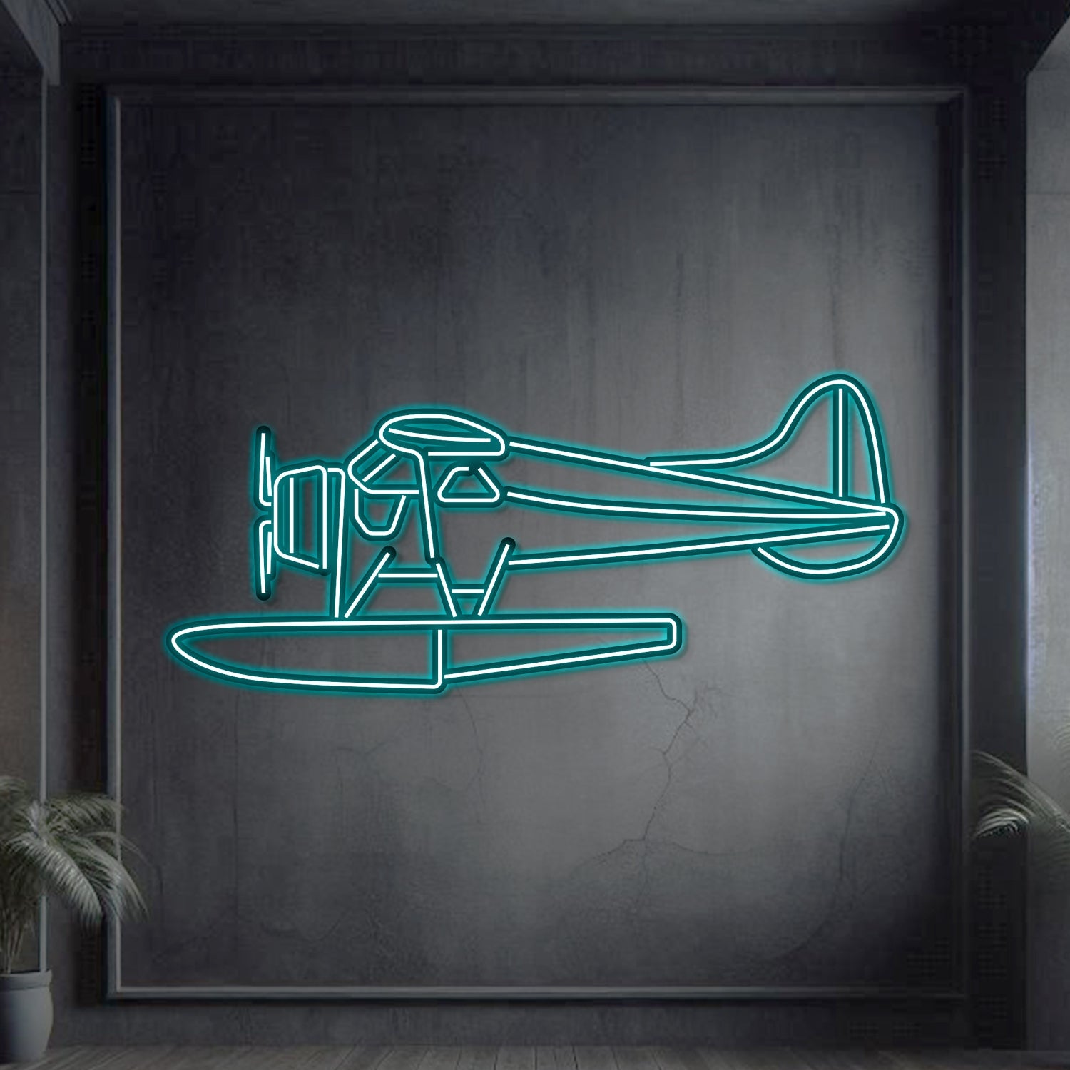 de Havilland Beaver Metall Neon Flugzeug Wandkunst - NCN0027