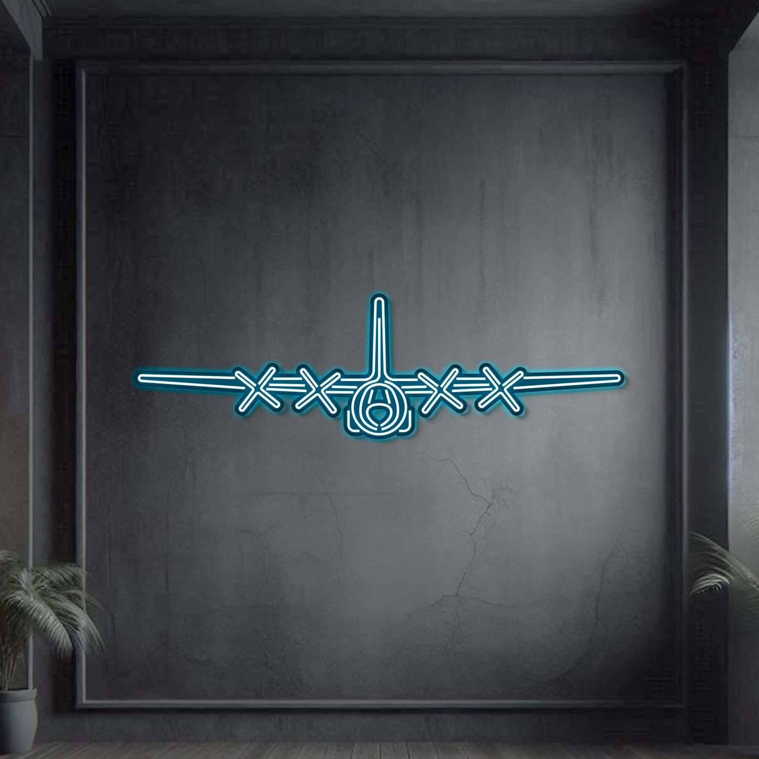 C-130H Hercules Metall-Neon-Wandkunst – NCN0020