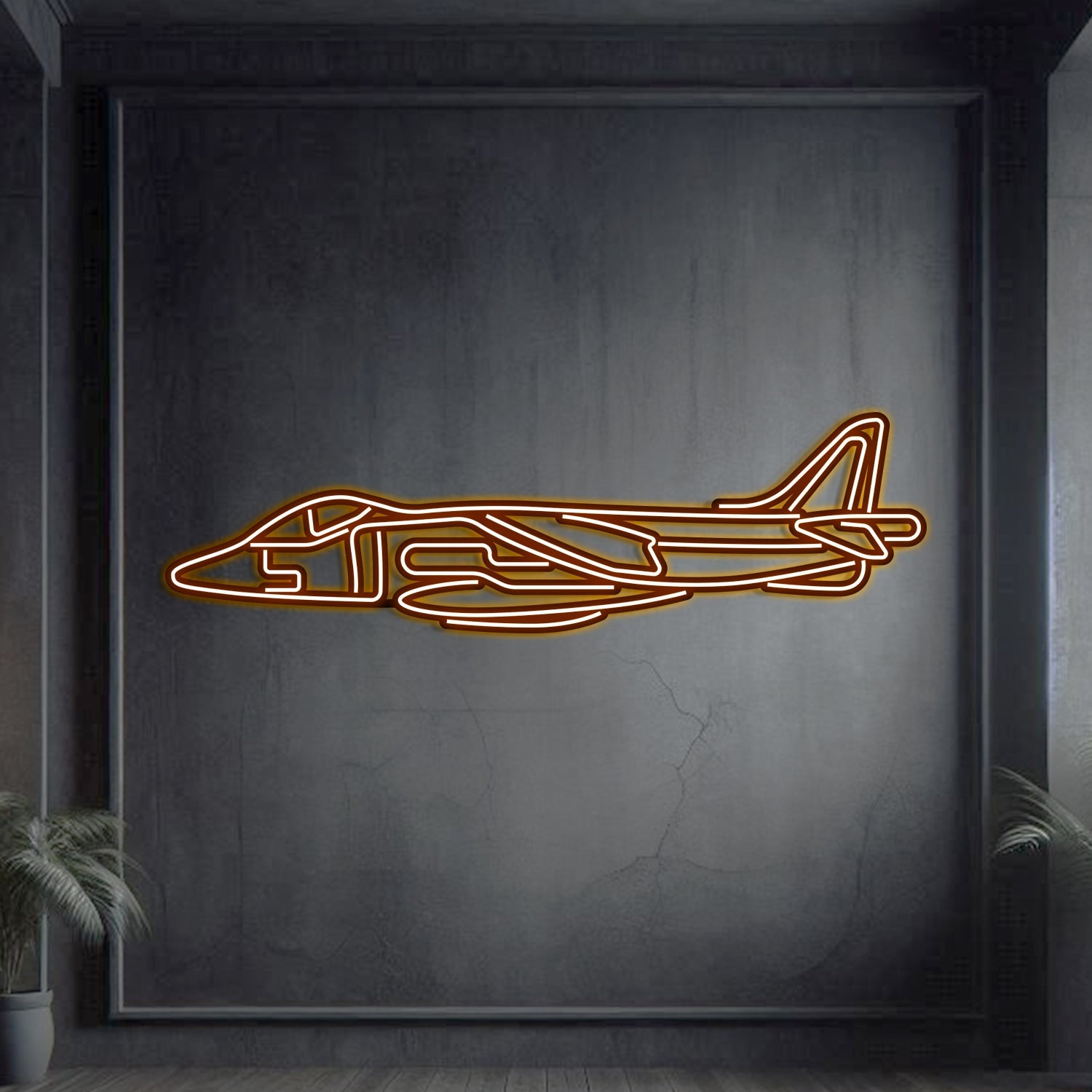 Harrier GR7 Metall-Neon-Flugzeug-Wandkunst - NCN0049