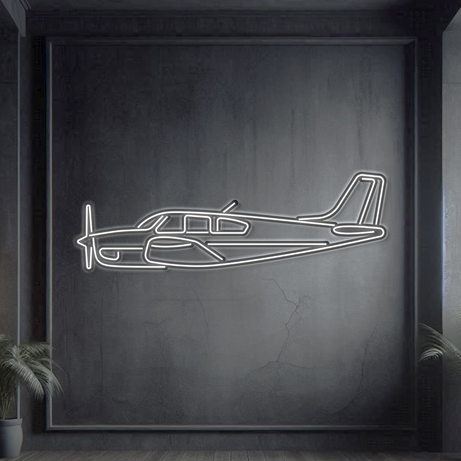 Bonanza F33A Metall-Neon-Wandkunst – NCN0017