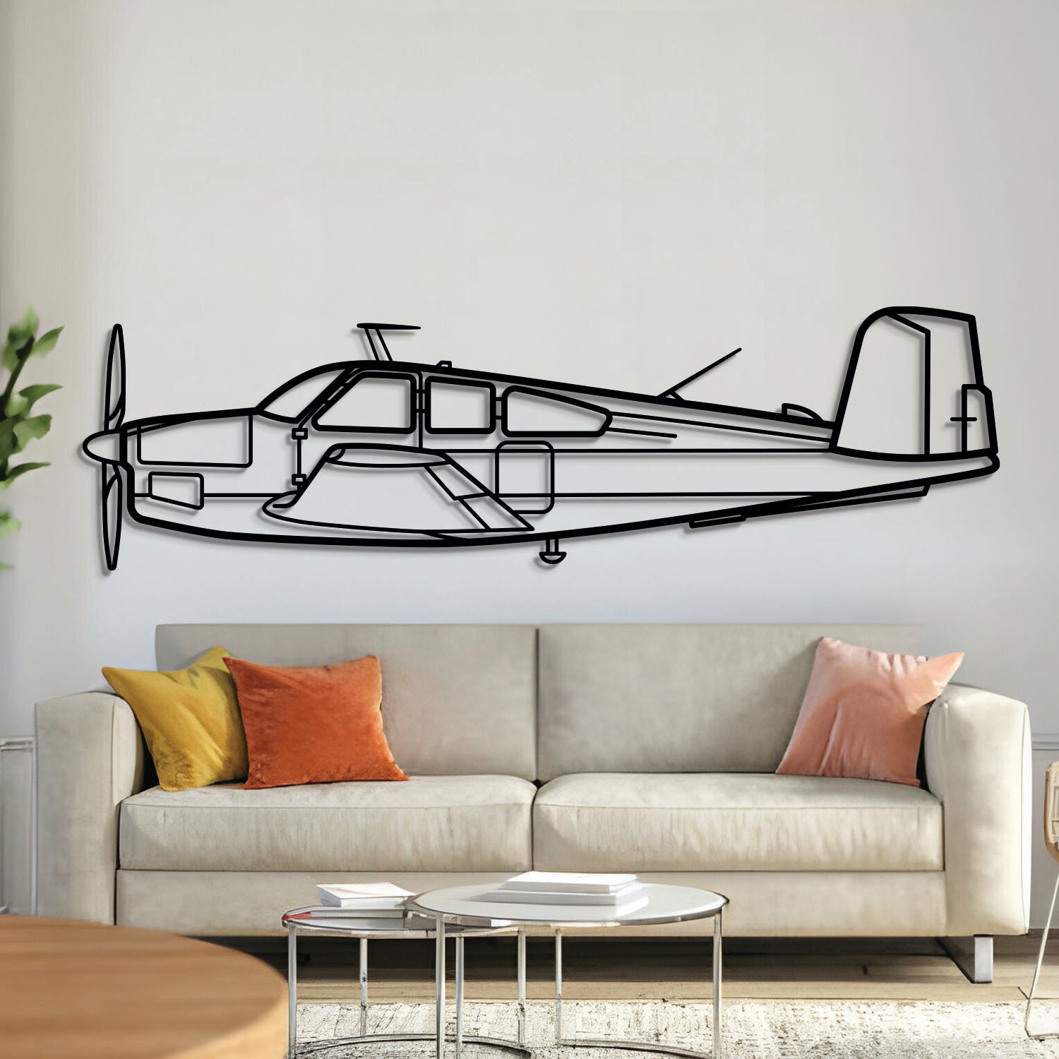 V35 Bonanza Metallflugzeug Wandkunst - NCP0148
