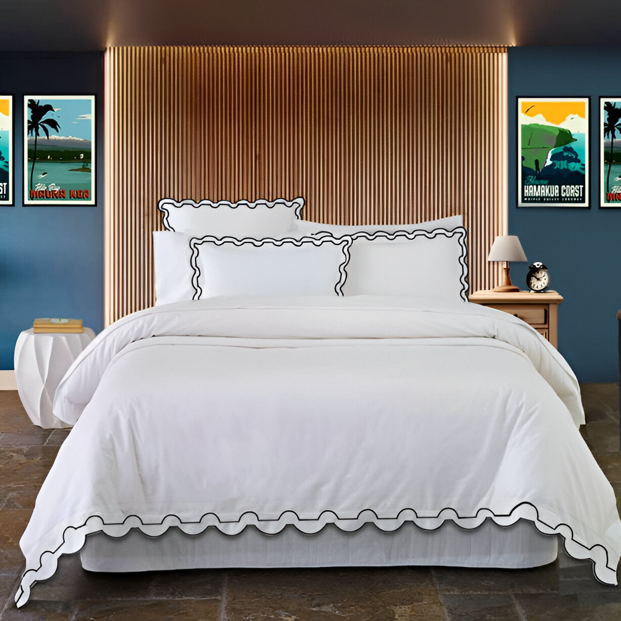 400TC Reverse U Shape Embroidery Cotton Duvet Cover Set