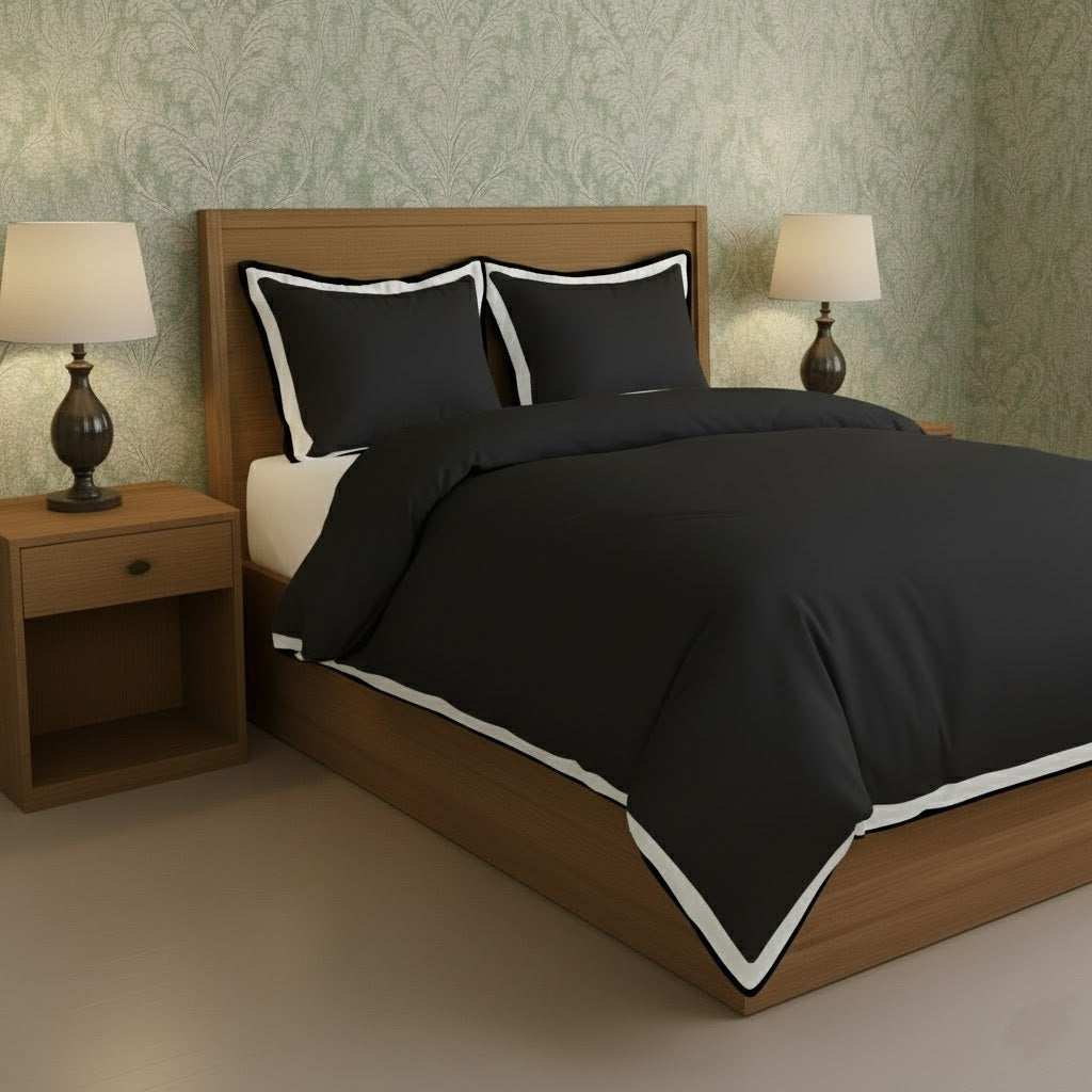 Black & White Border Frame Duvet Cover Set