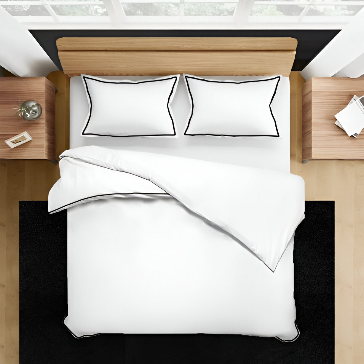 400TC Embroidery Cotton Sateen Solid Duvet Cover Set