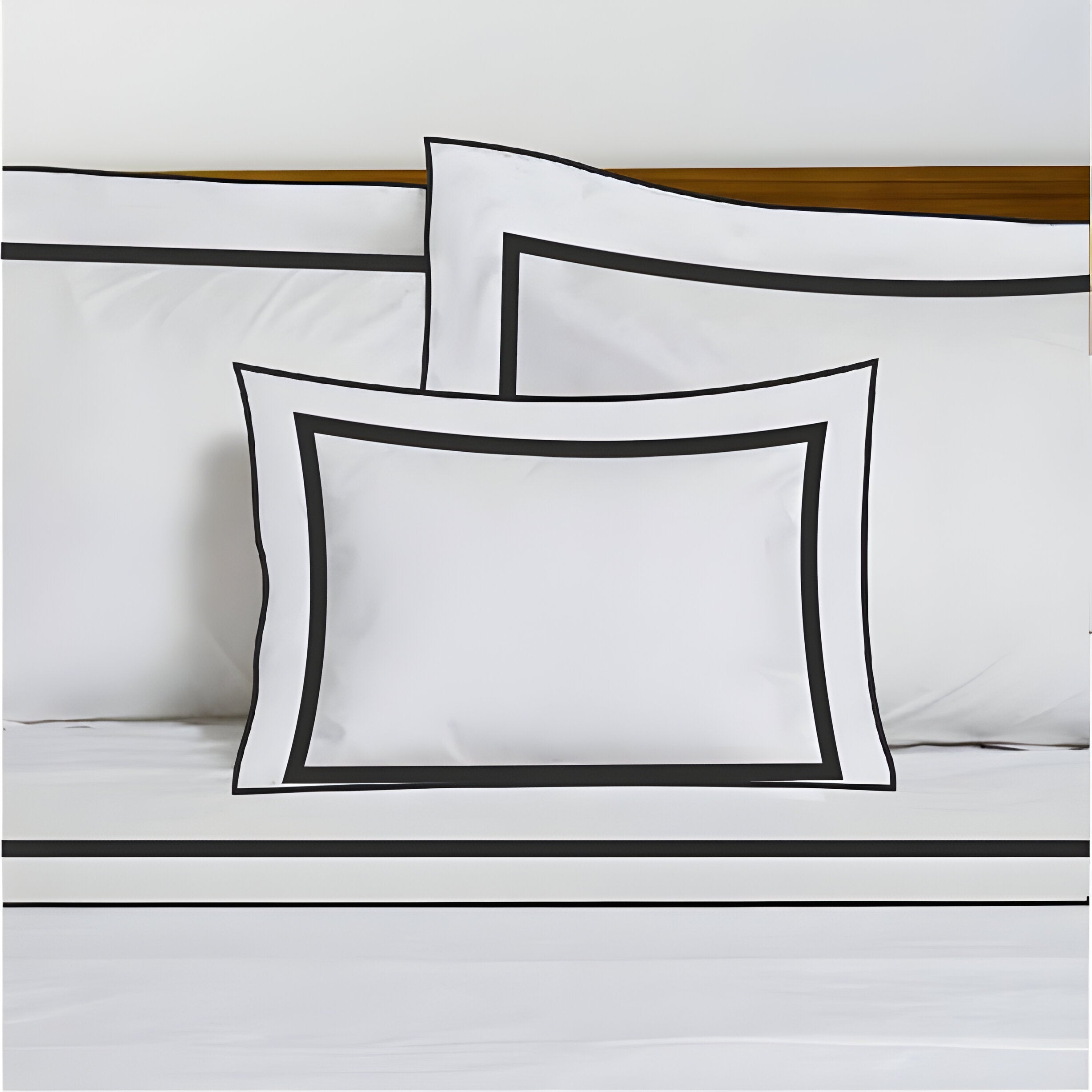 400TC Embroidery & Border Cotton Sateen Solid Duvet Cover Set