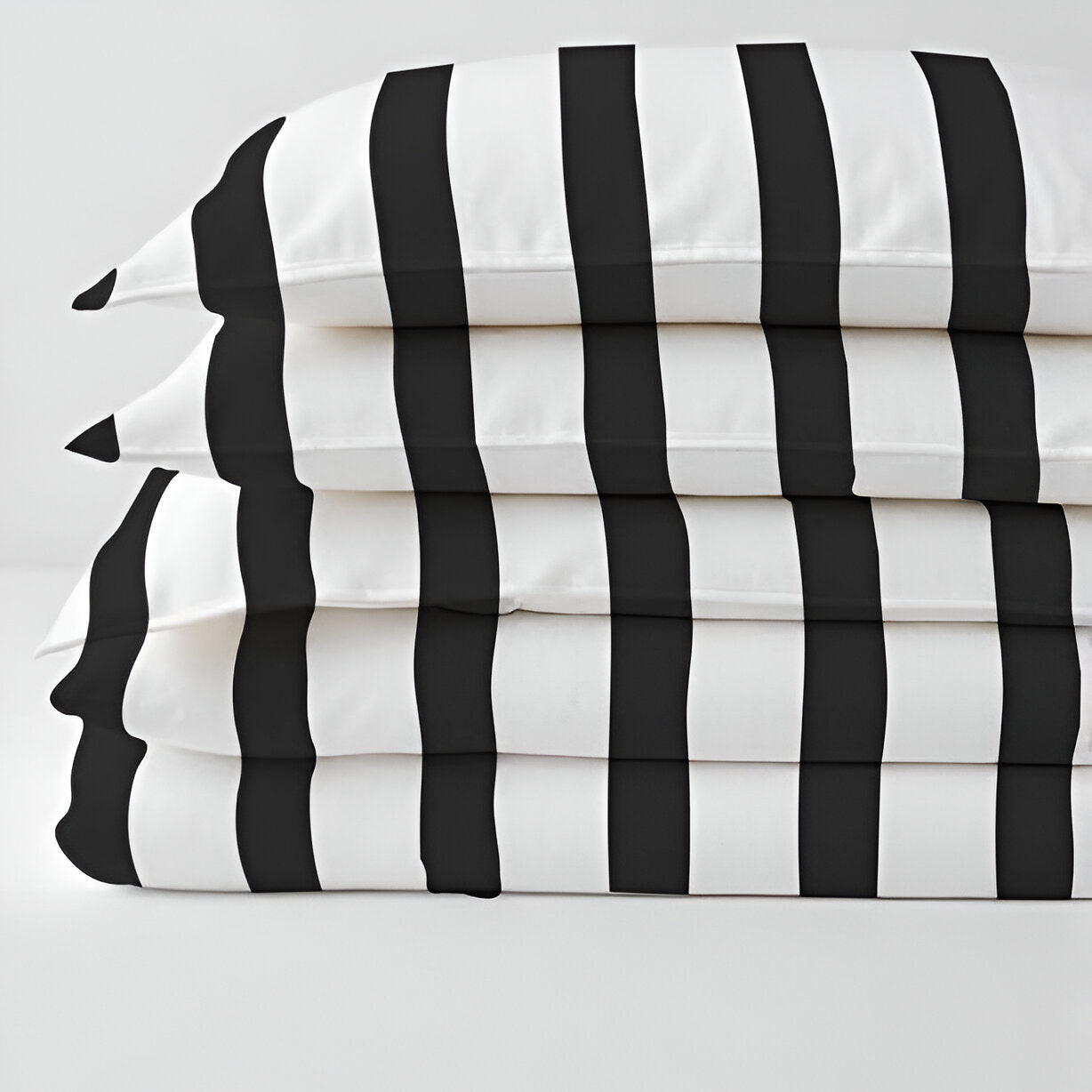 400TC Stripe Border Frame Cotton Sateen Duvet Cover Set