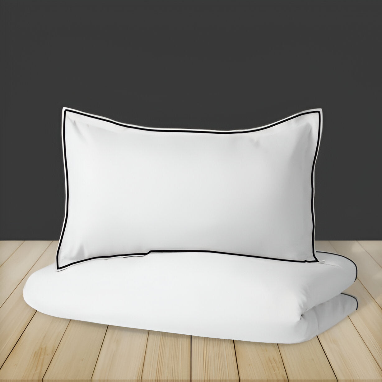 400TC Embroidery Cotton Sateen Solid Duvet Cover Set