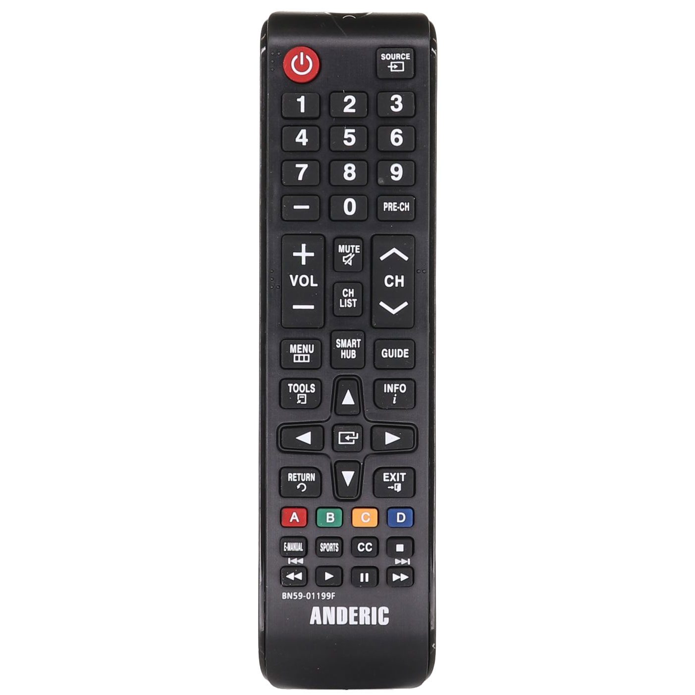 Anderic BN5901199F Replacement TV Remote Control for Samsung BN59-01199F and Similar Models
