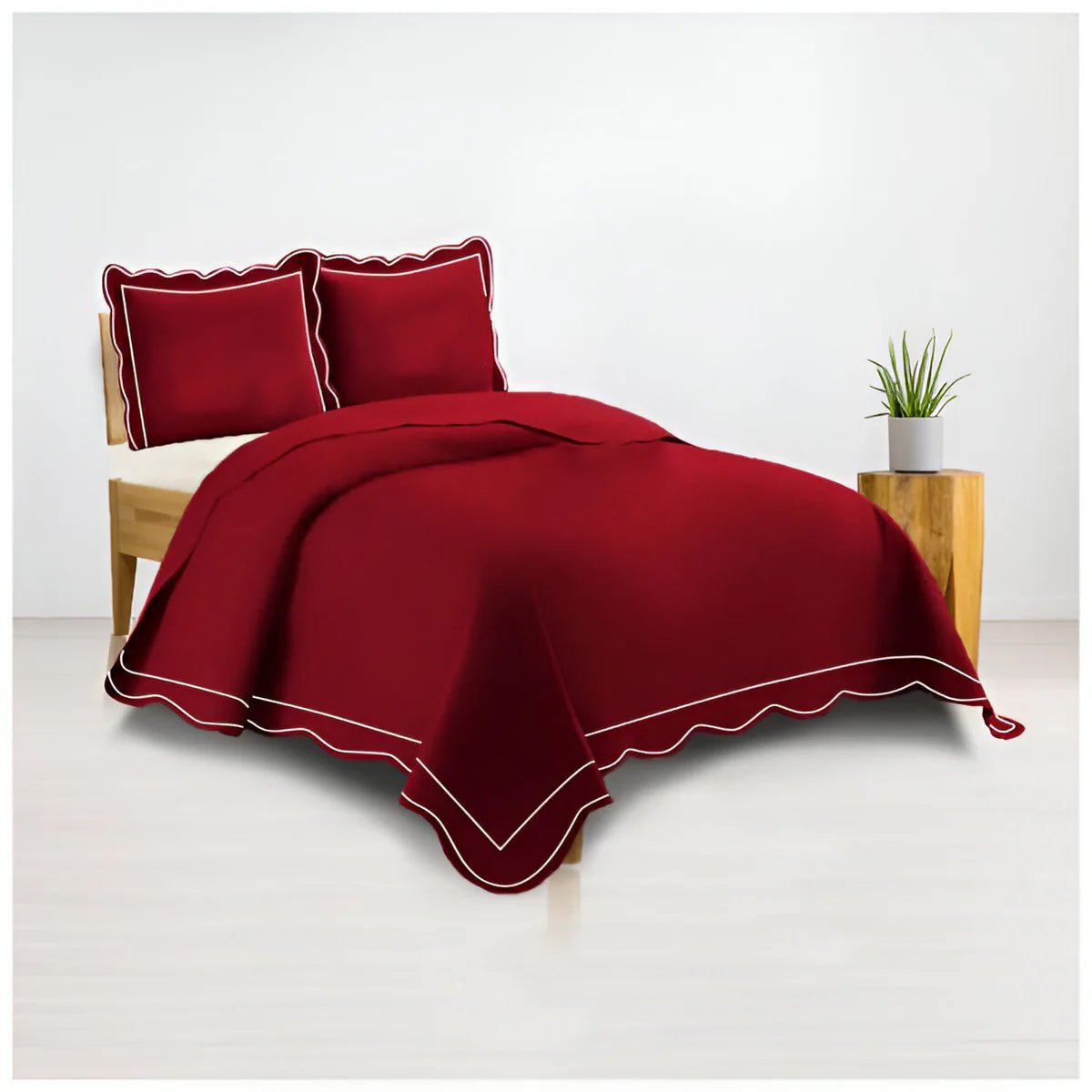 400TC Luxurious Wavy Embroidery & Border Cotton Sateen Duvet Cover Set