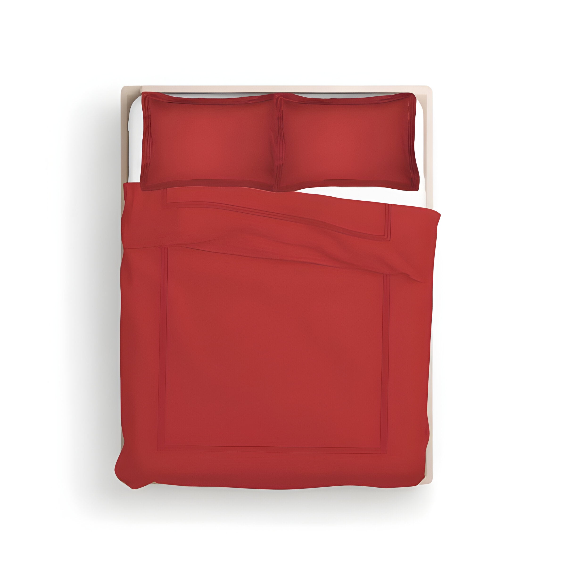 400TC Cotton Luxurious Triple Embroidery Sateen Solid Duvet Cover Set