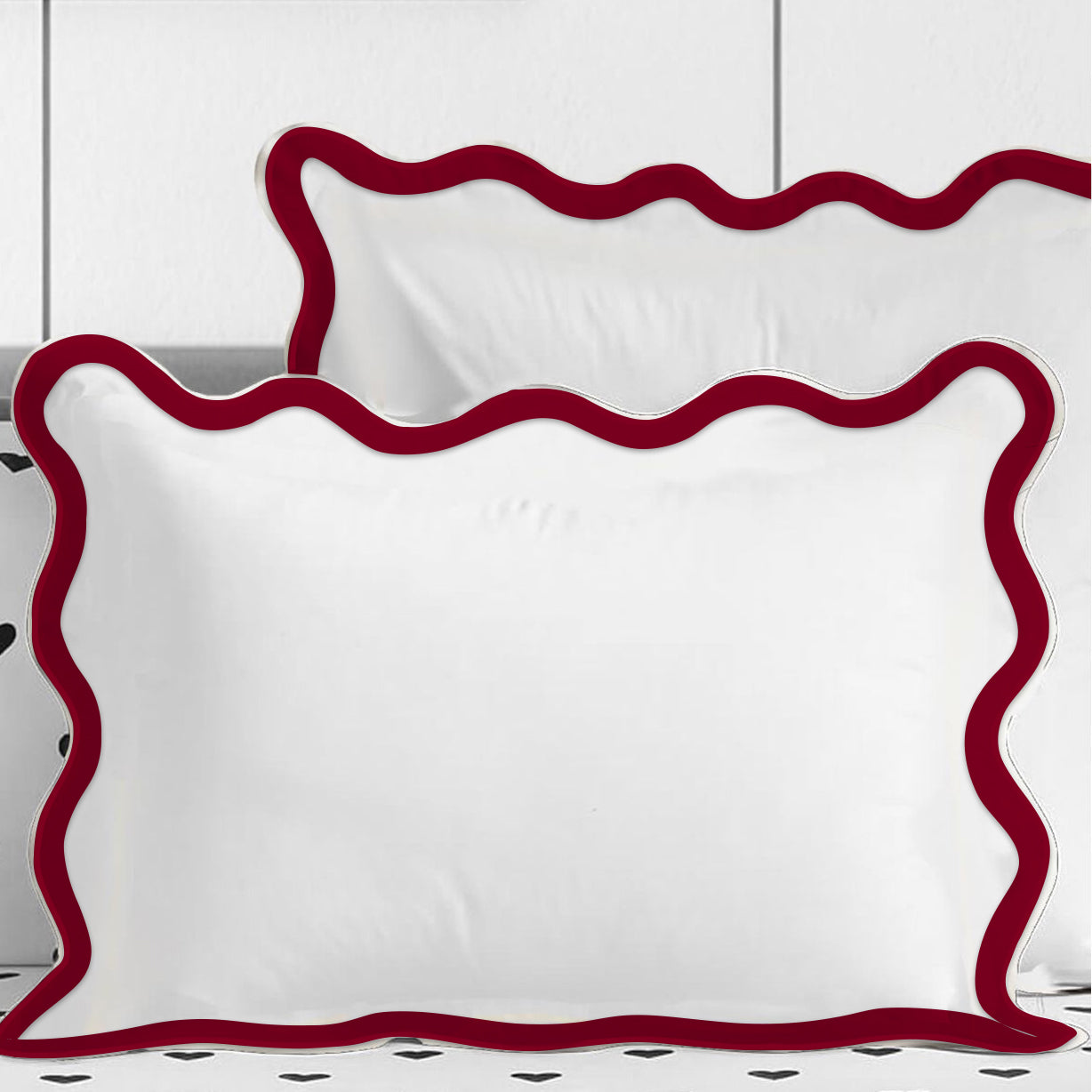 400TC Applique Scalloped Embroidery Cotton Duvet Cover Set