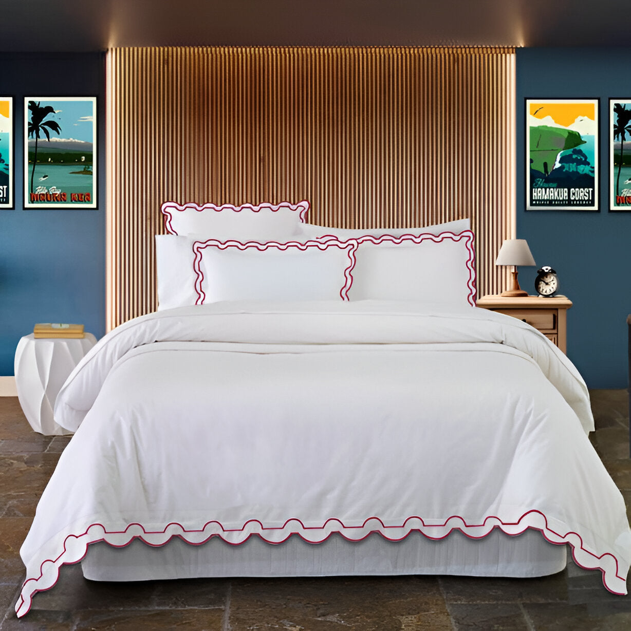 400TC Reverse U Shape Embroidery Cotton Duvet Cover Set