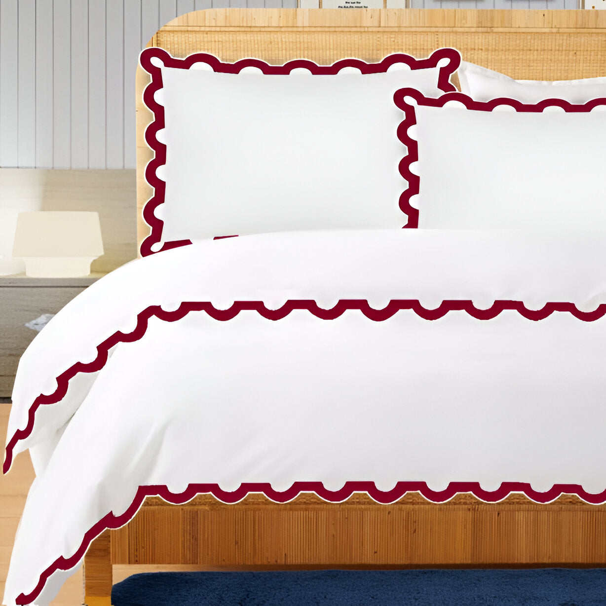 400TC U Shape Applique Embroidery Cotton Duvet Cover Set