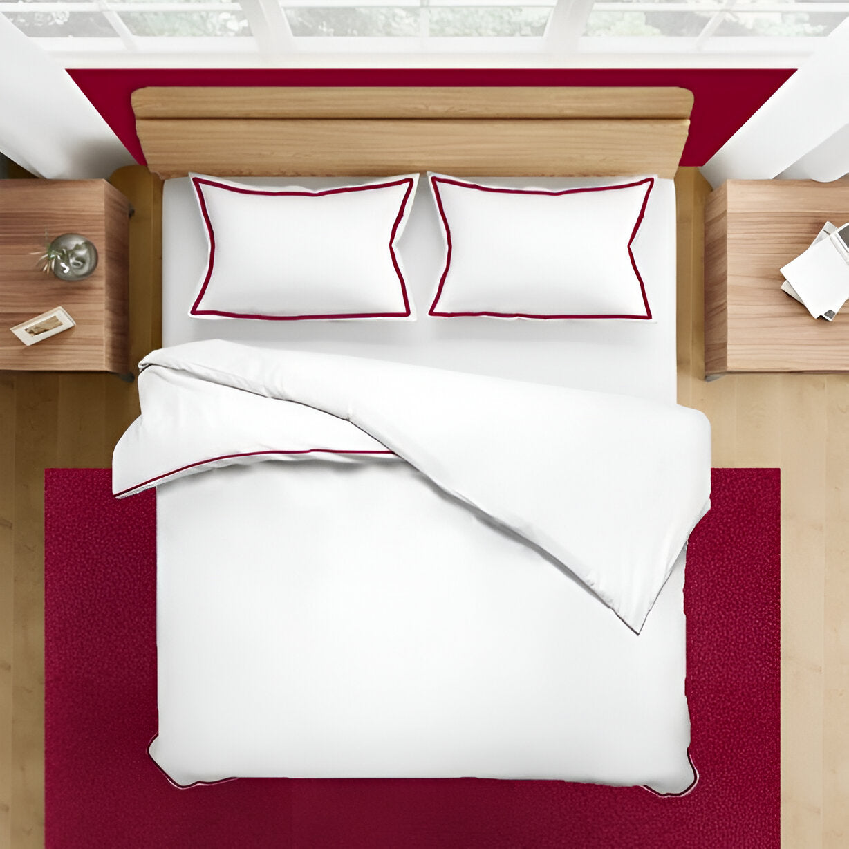400TC Embroidery Cotton Sateen Solid Duvet Cover Set