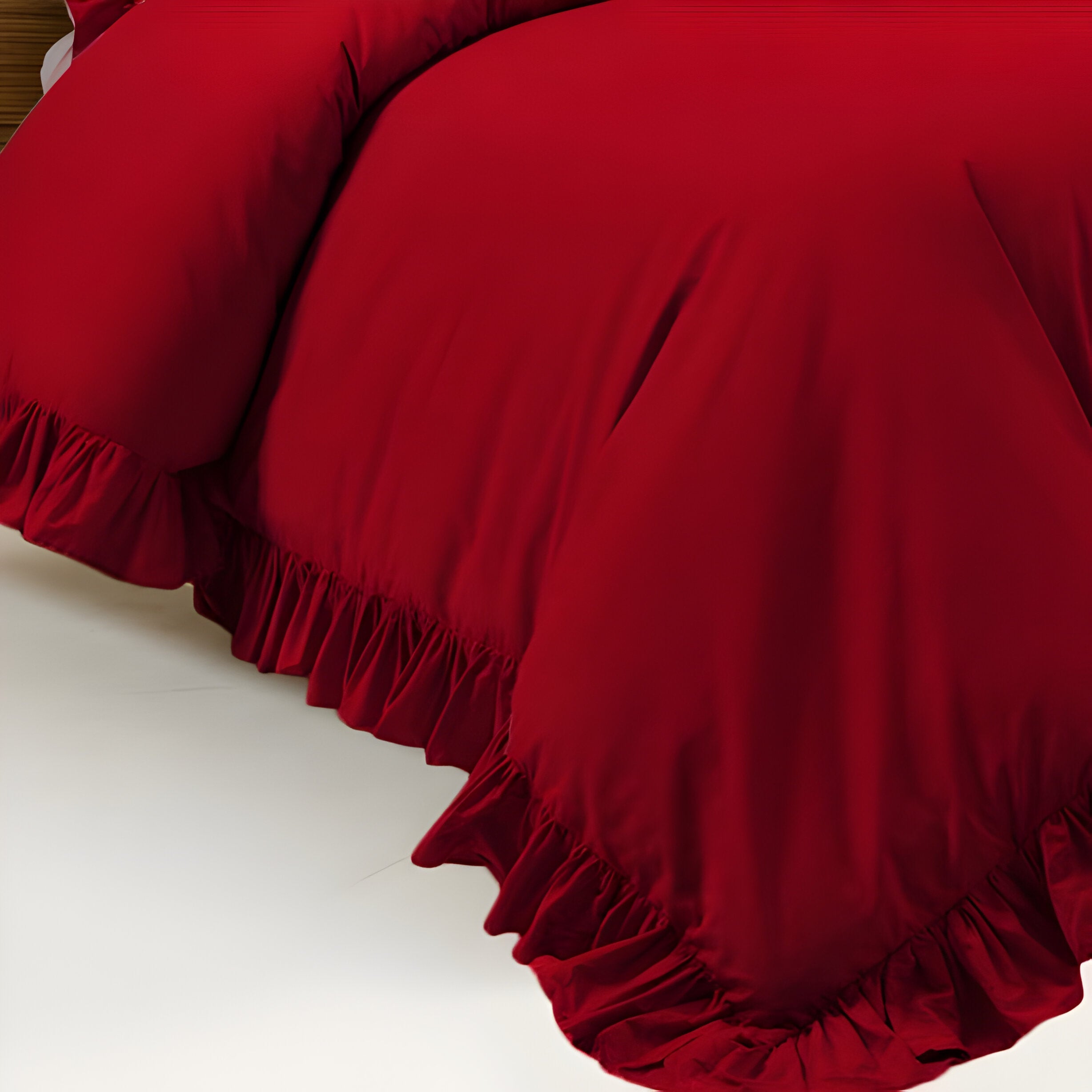 400TC Cotton Sateen Ruffle Duvet Cover Set