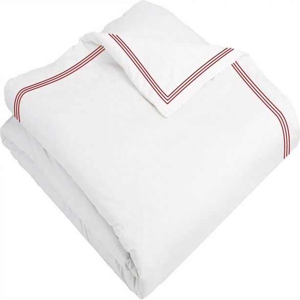 400TC Cotton Triple Edge Embroidery Sateen Solid Duvet Cover Set