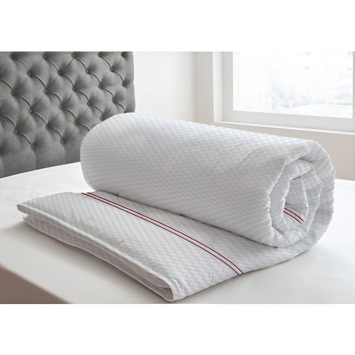 400TC Cotton Double Embroidery Sateen Microcheck Duvet Cover Set