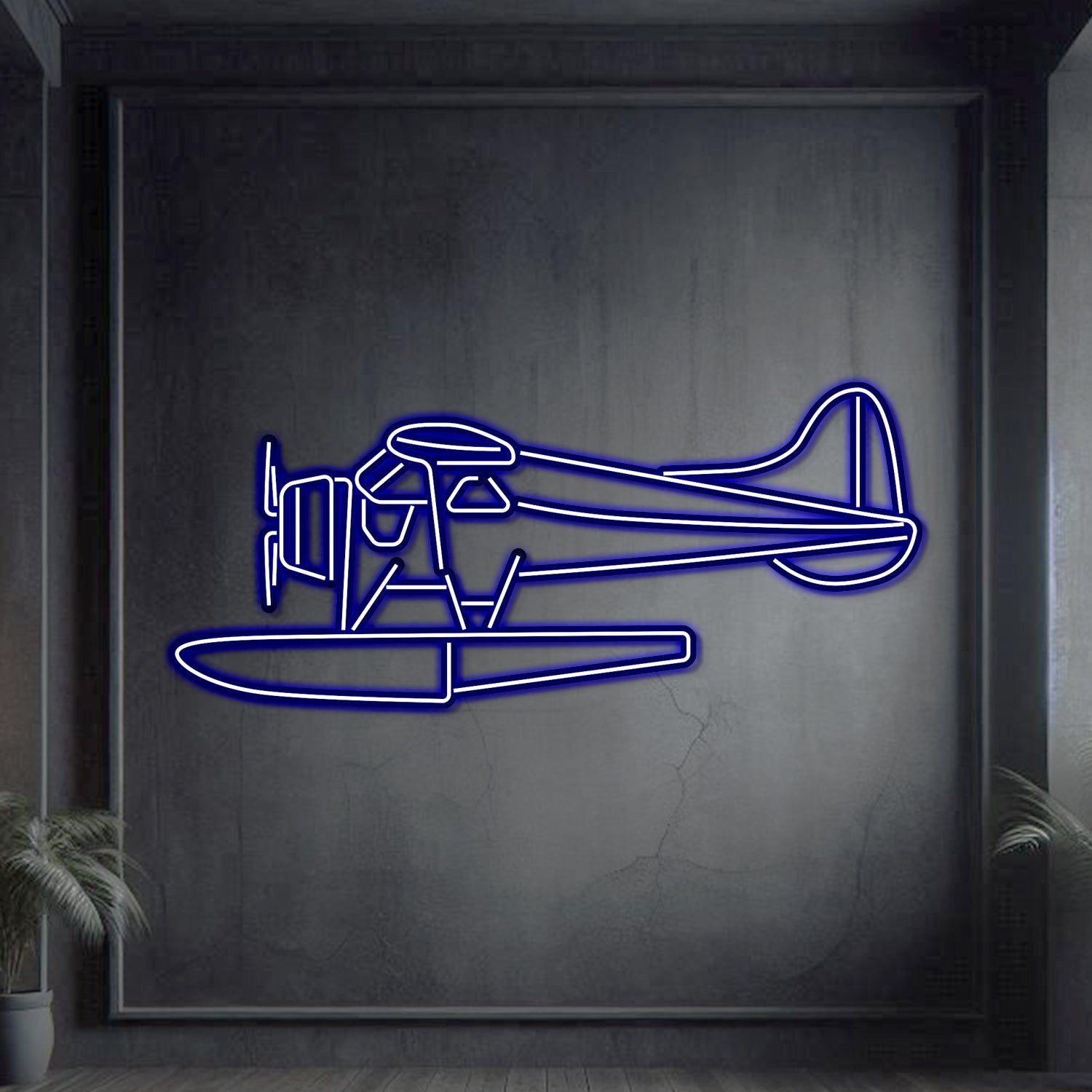 de Havilland Beaver Metall Neon Flugzeug Wandkunst - NCN0027