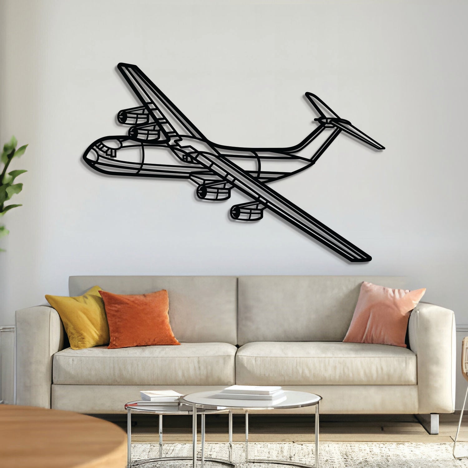 C-141B Starlifter Angle Metall Flugzeug Wandkunst - NCP0532