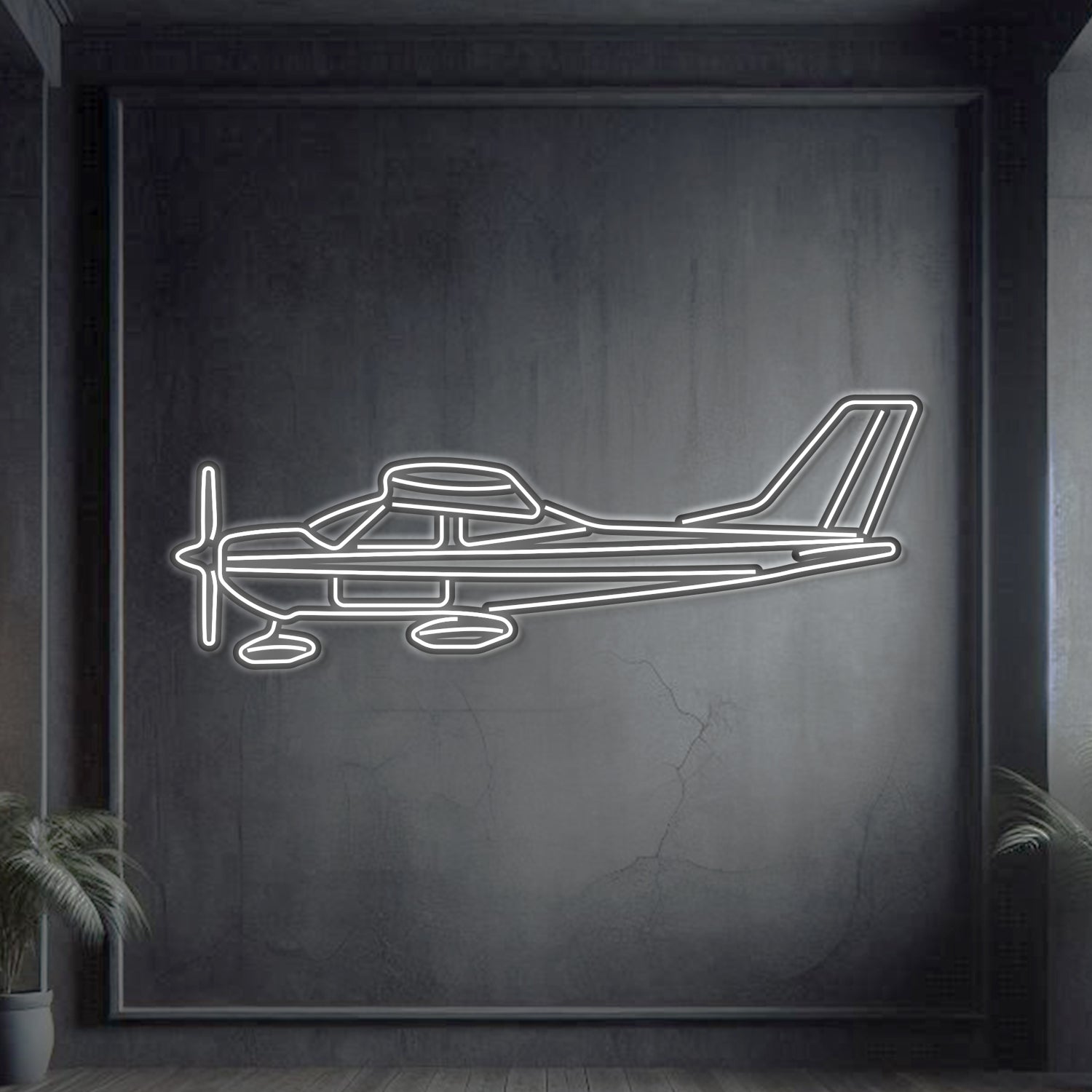 177A Neon-Flugzeug-Wandkunst aus Metall – NCN0001