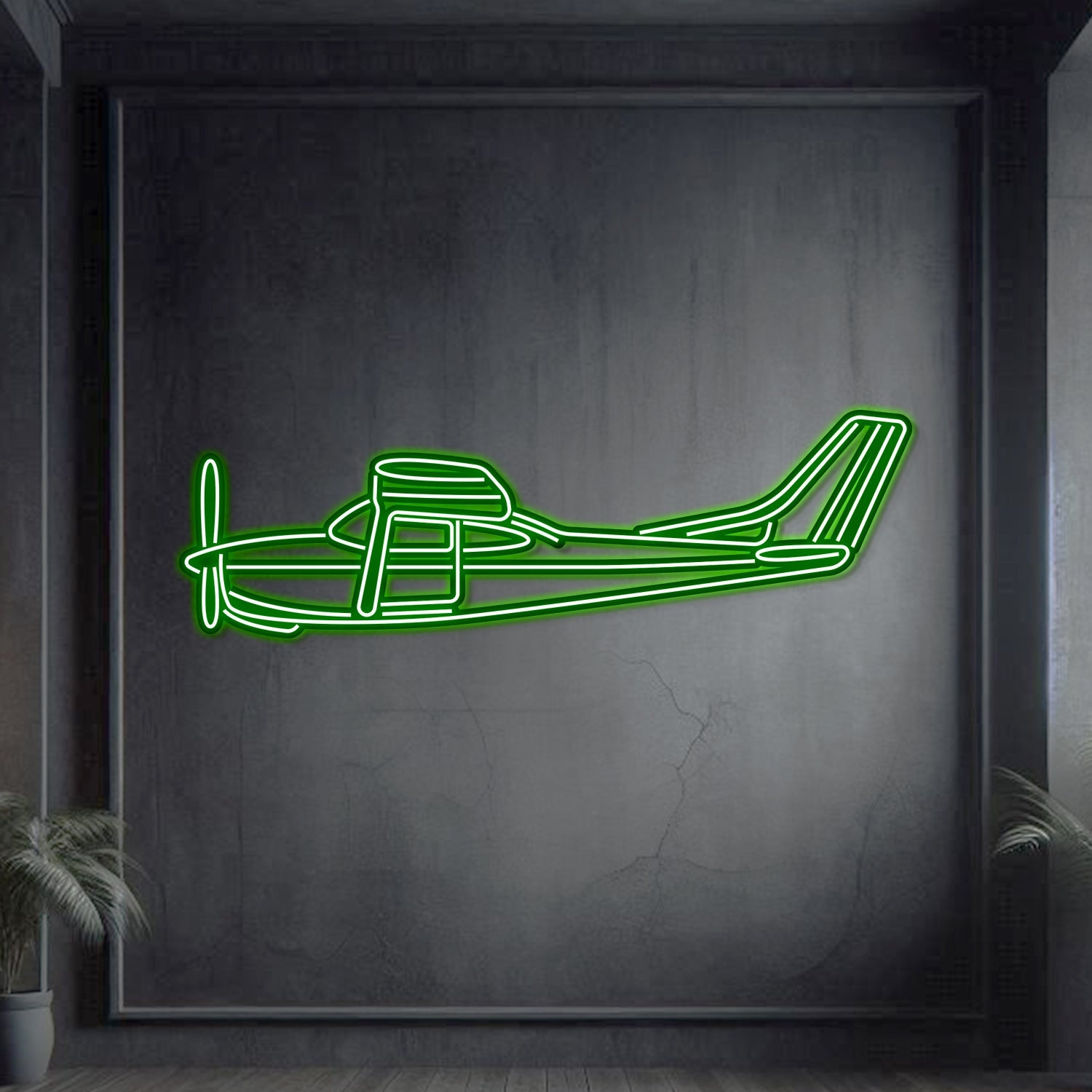R182 Metall Neon Flugzeug Wandkunst - NCN0059