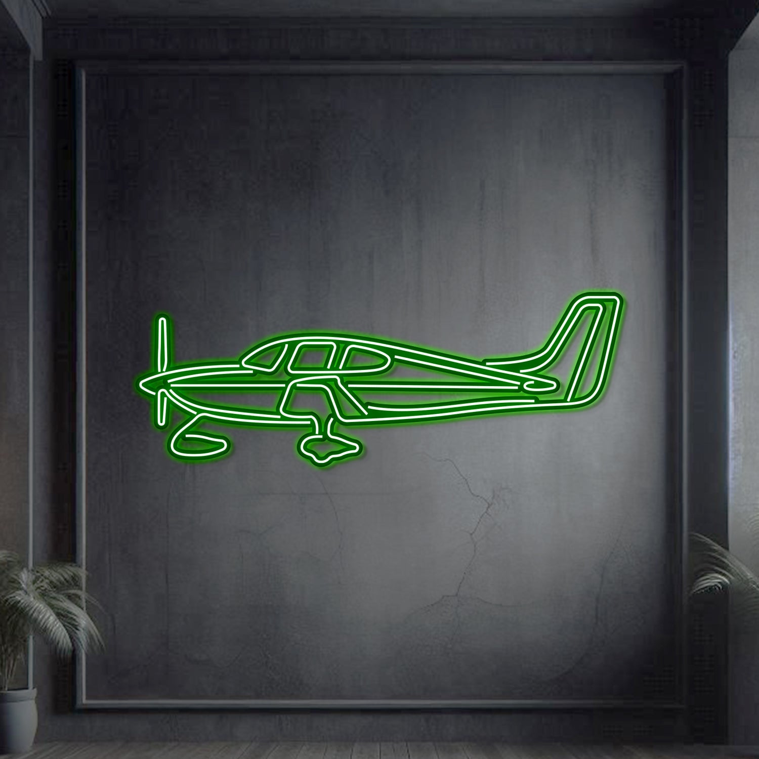 SR22 Metall Neon Flugzeug Wandkunst - NCN0063