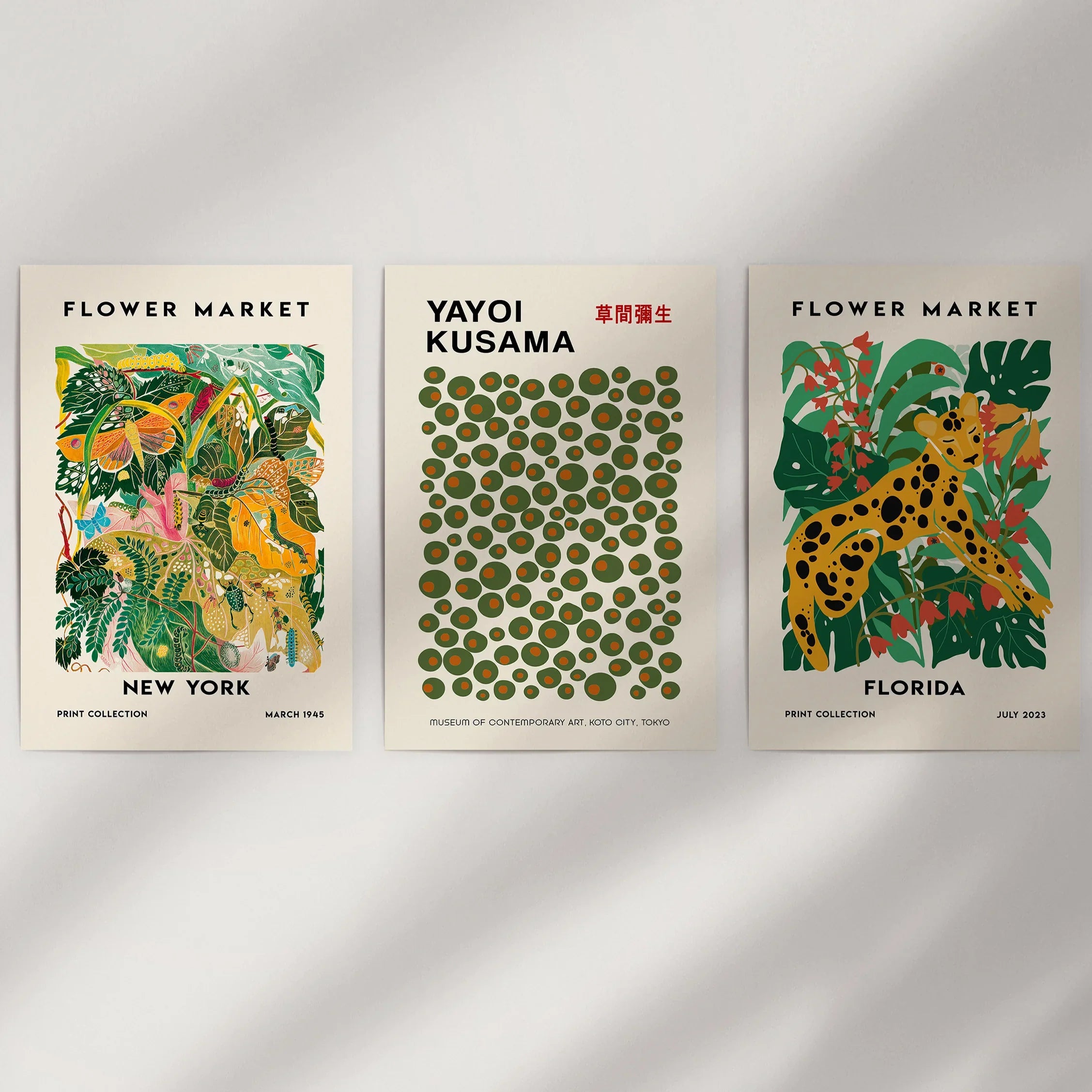 Flower Market, Kusama Art Prints. Modern Tropical Wall Decor
