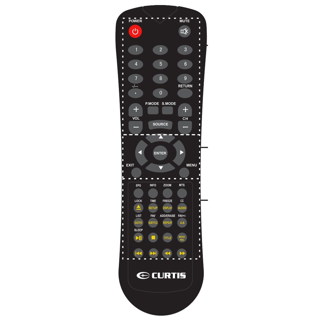 Curtis LEDVD2488ACREM TV/DVD-Fernbedienung
